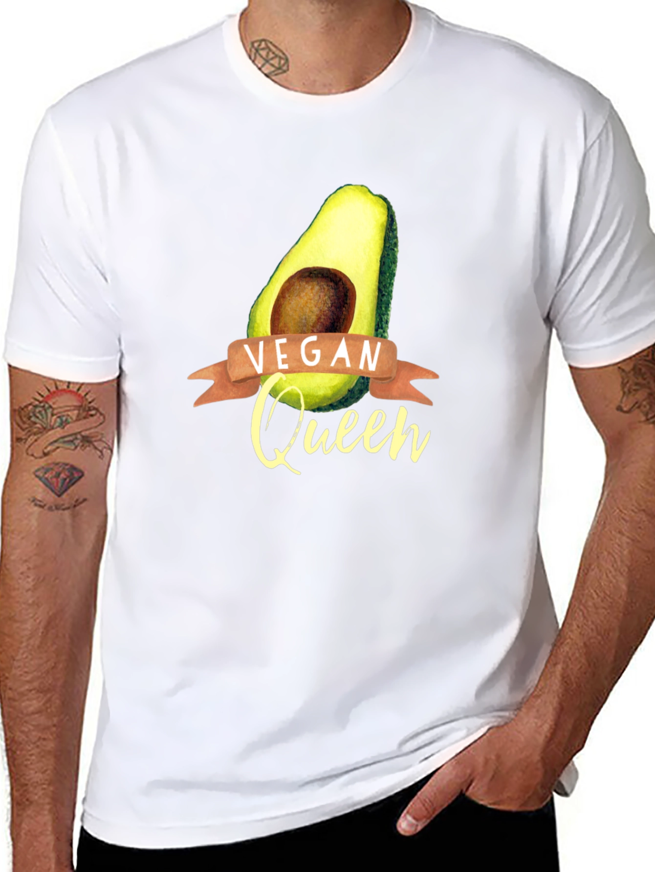 Vegan Queen Avocado Graphic T-Shirt