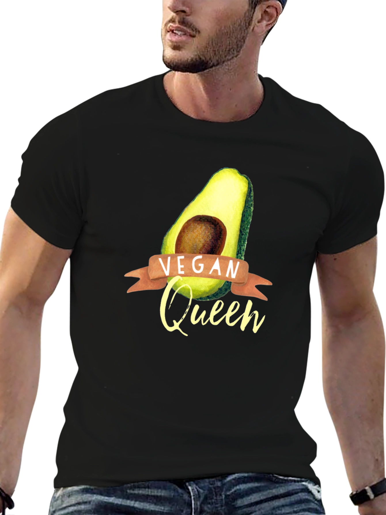 Vegan Queen Avocado Graphic T-Shirt