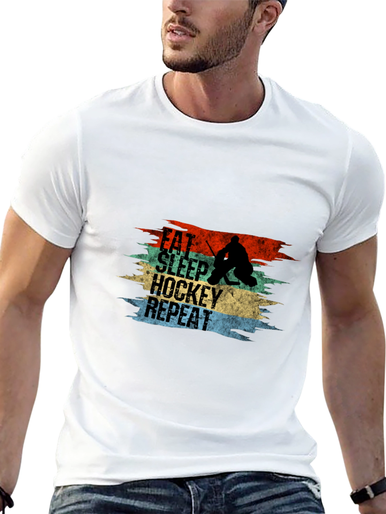 Eat Sleep Hockey Repeat Graphic Tee