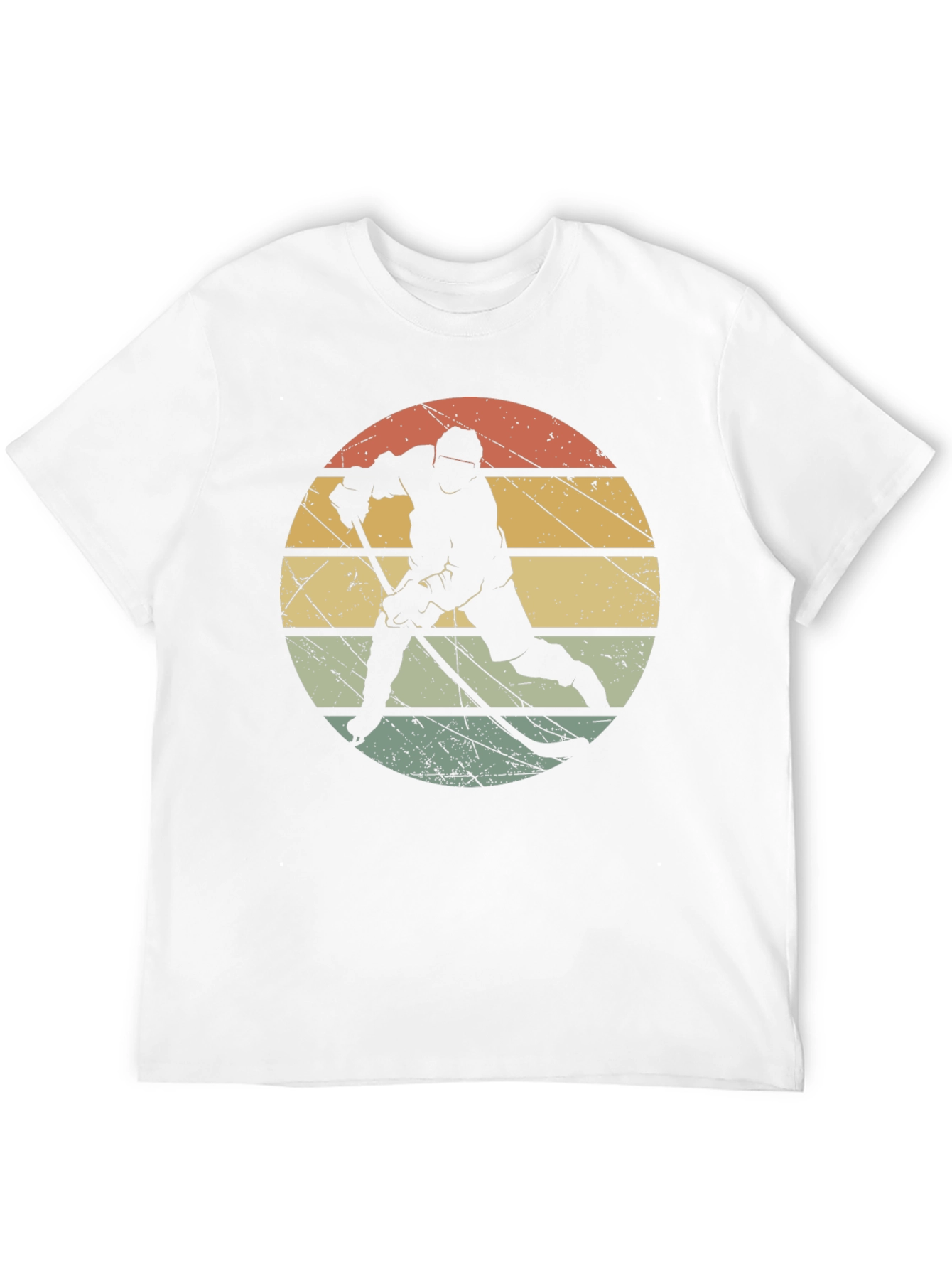 Retro Hockey Player Black T-Shirt
