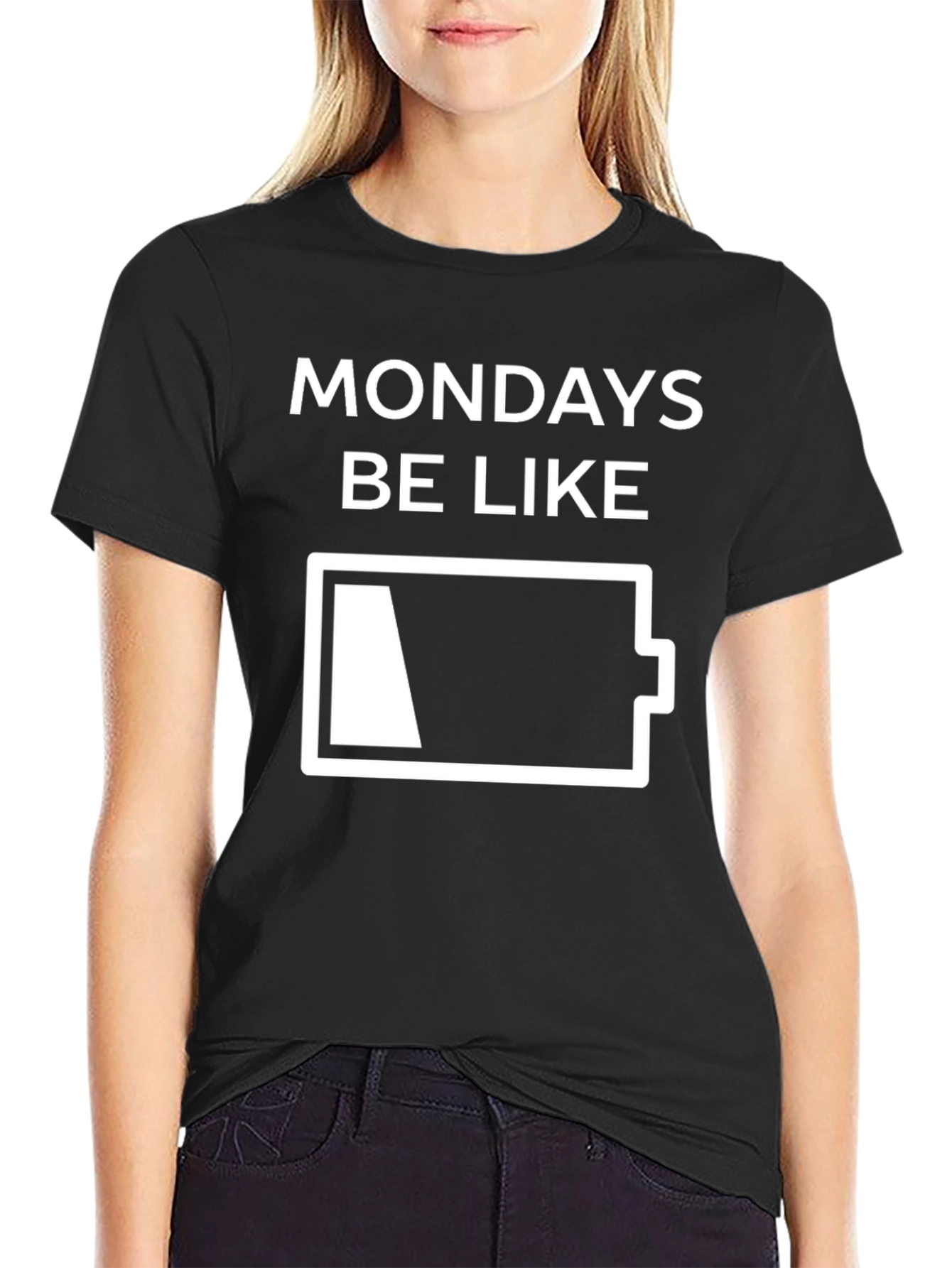 Mondays Be Like Low Battery Graphic T-Shirt