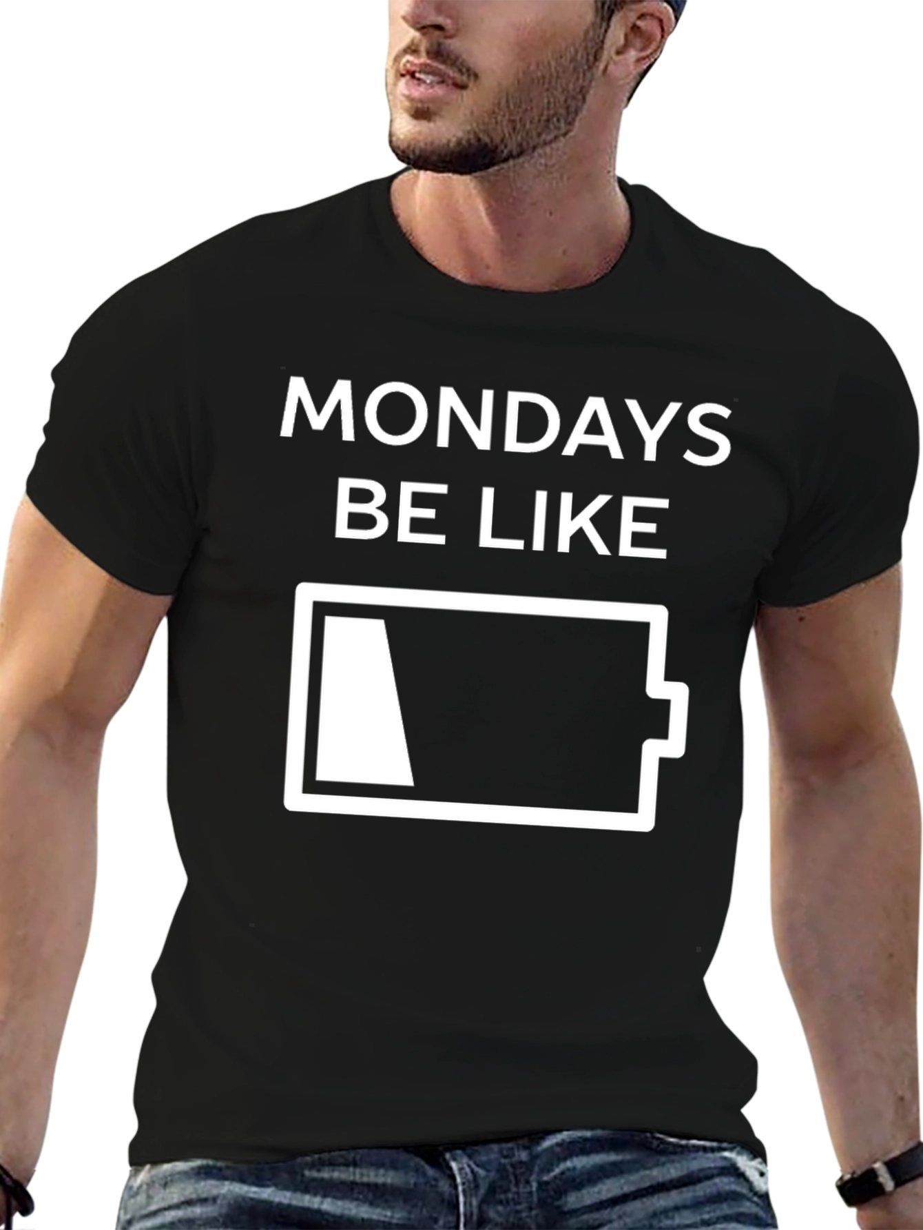 Mondays Be Like Low Battery Graphic T-Shirt