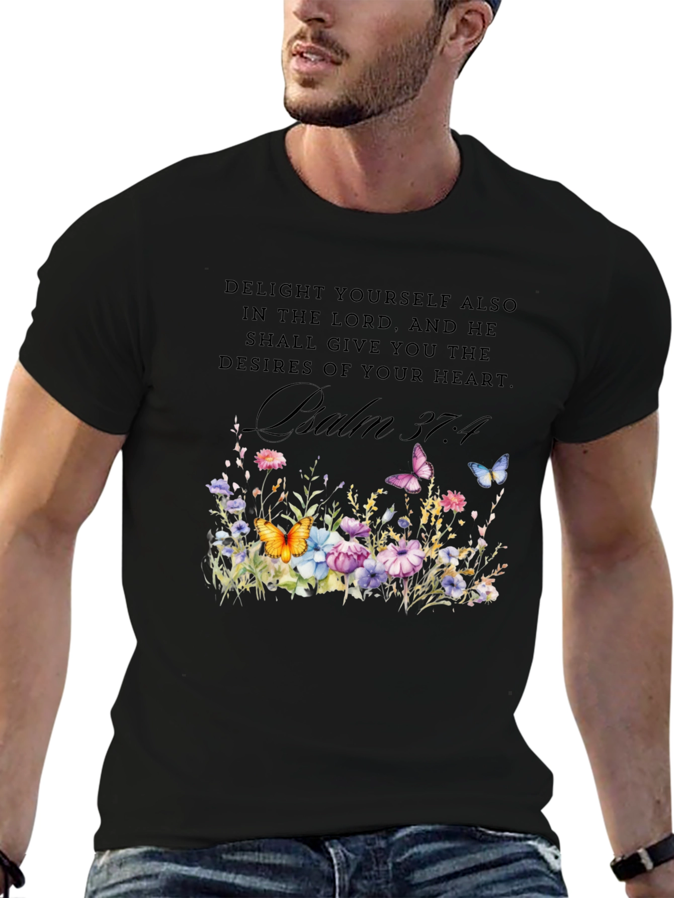 Psalm 37:4 Floral T-Shirt