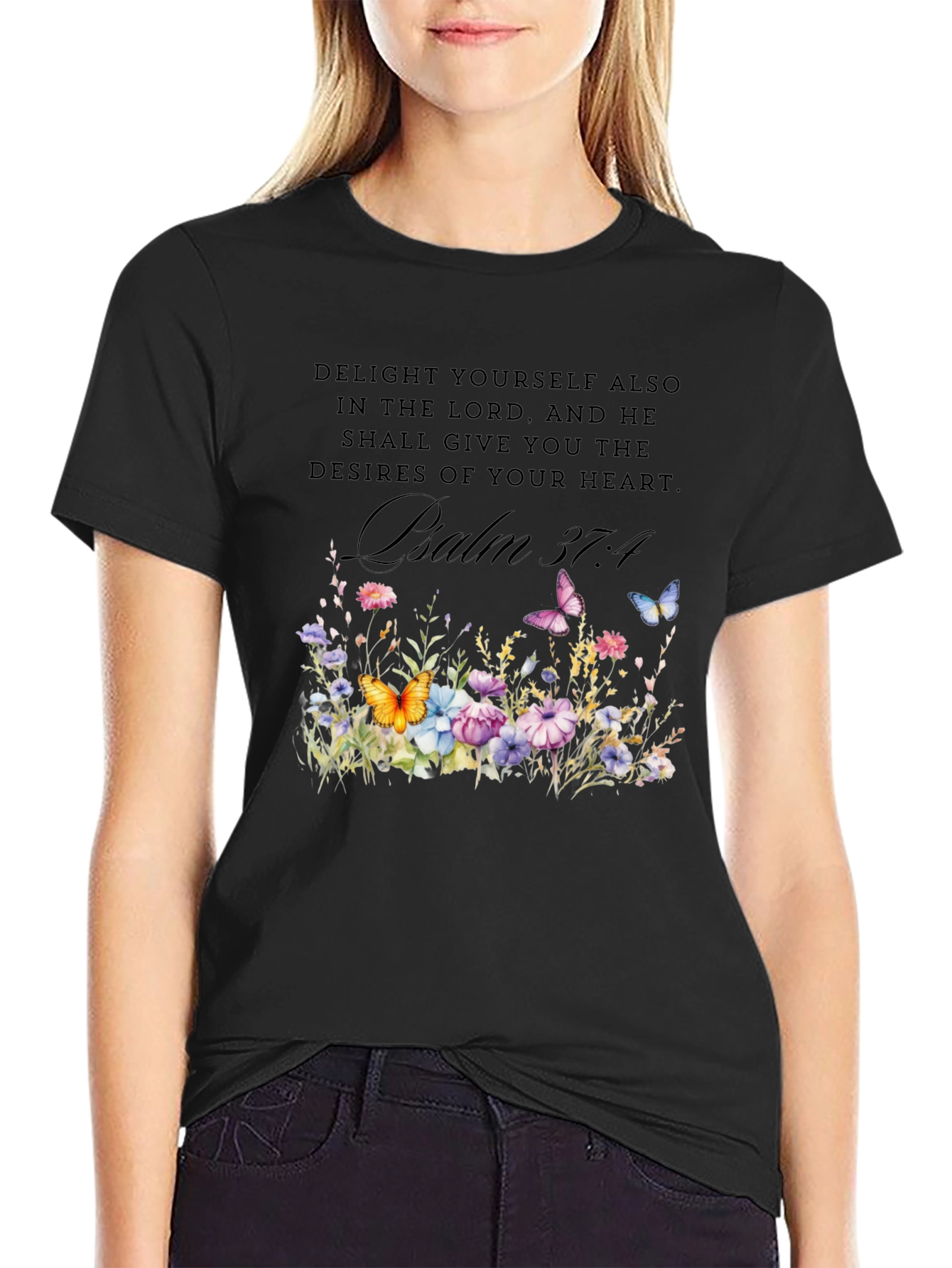 Psalm 37:4 Floral T-Shirt