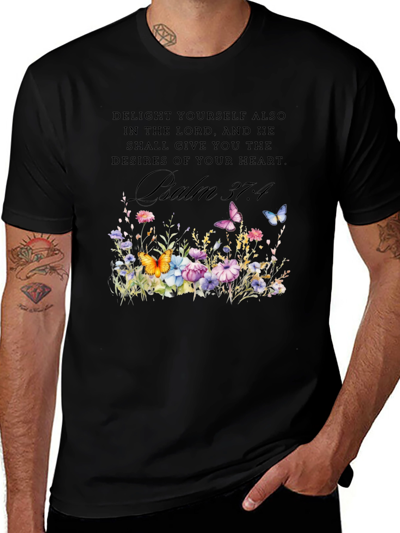 Psalm 37:4 Floral T-Shirt