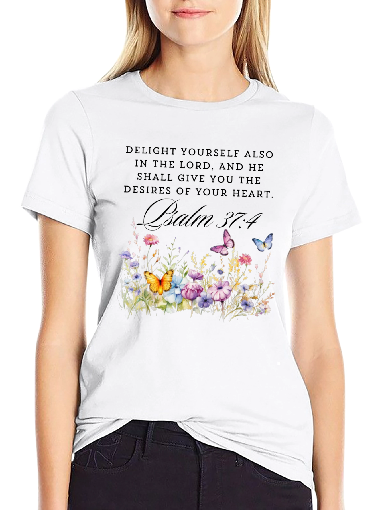 Psalm 37:4 Floral T-Shirt