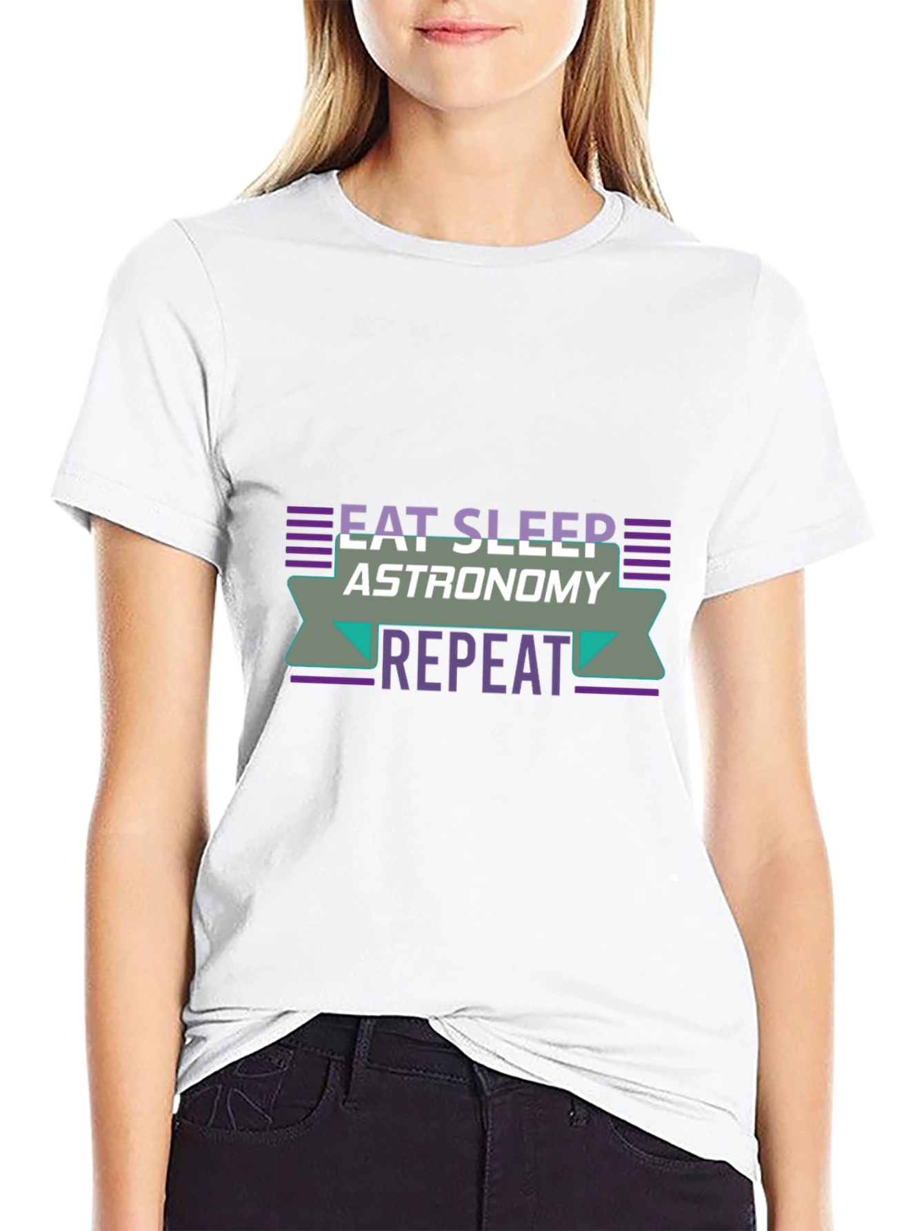 Eat Sleep Astronomy Repeat Black T-Shirt