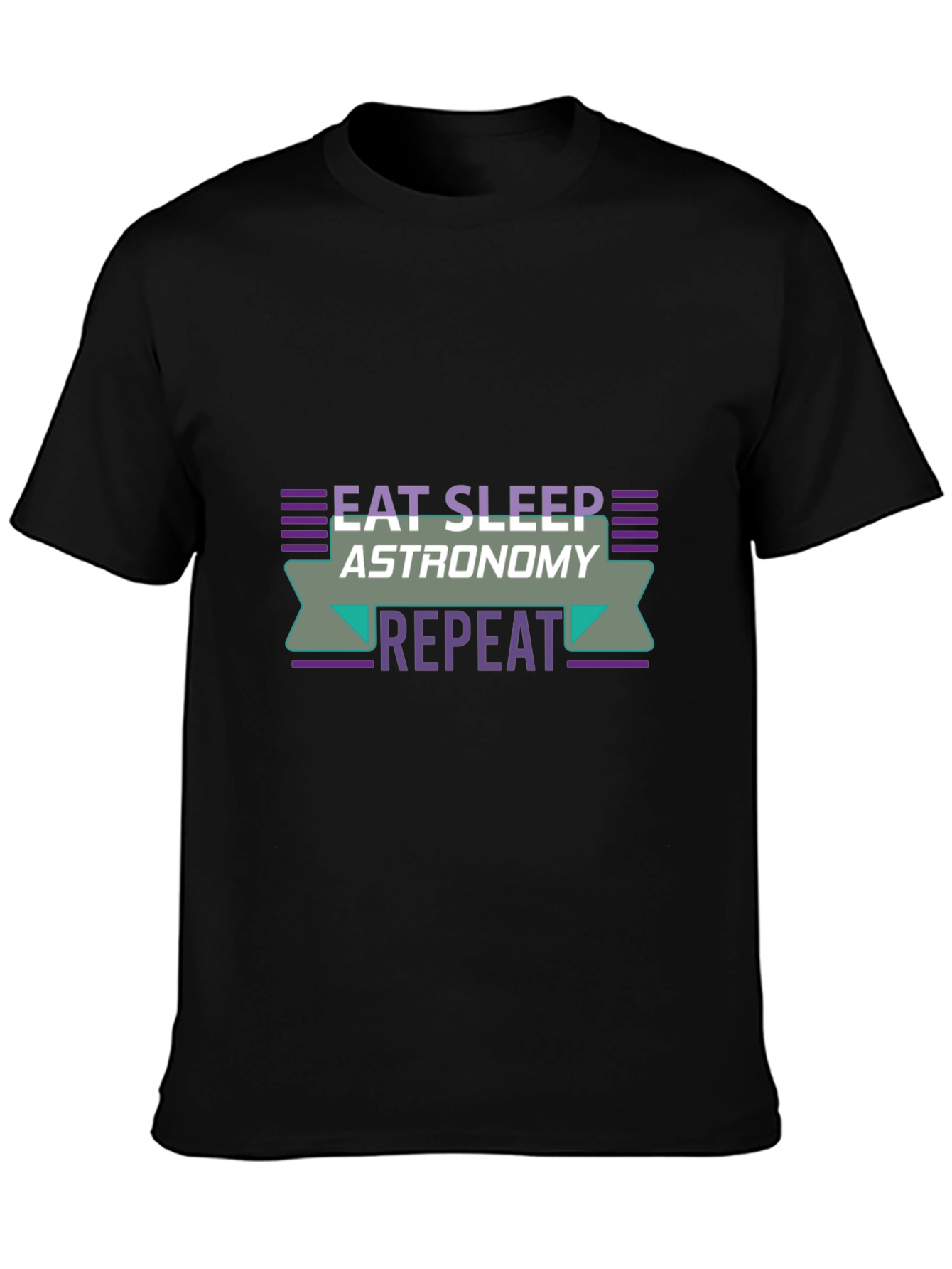 Eat Sleep Astronomy Repeat Black T-Shirt