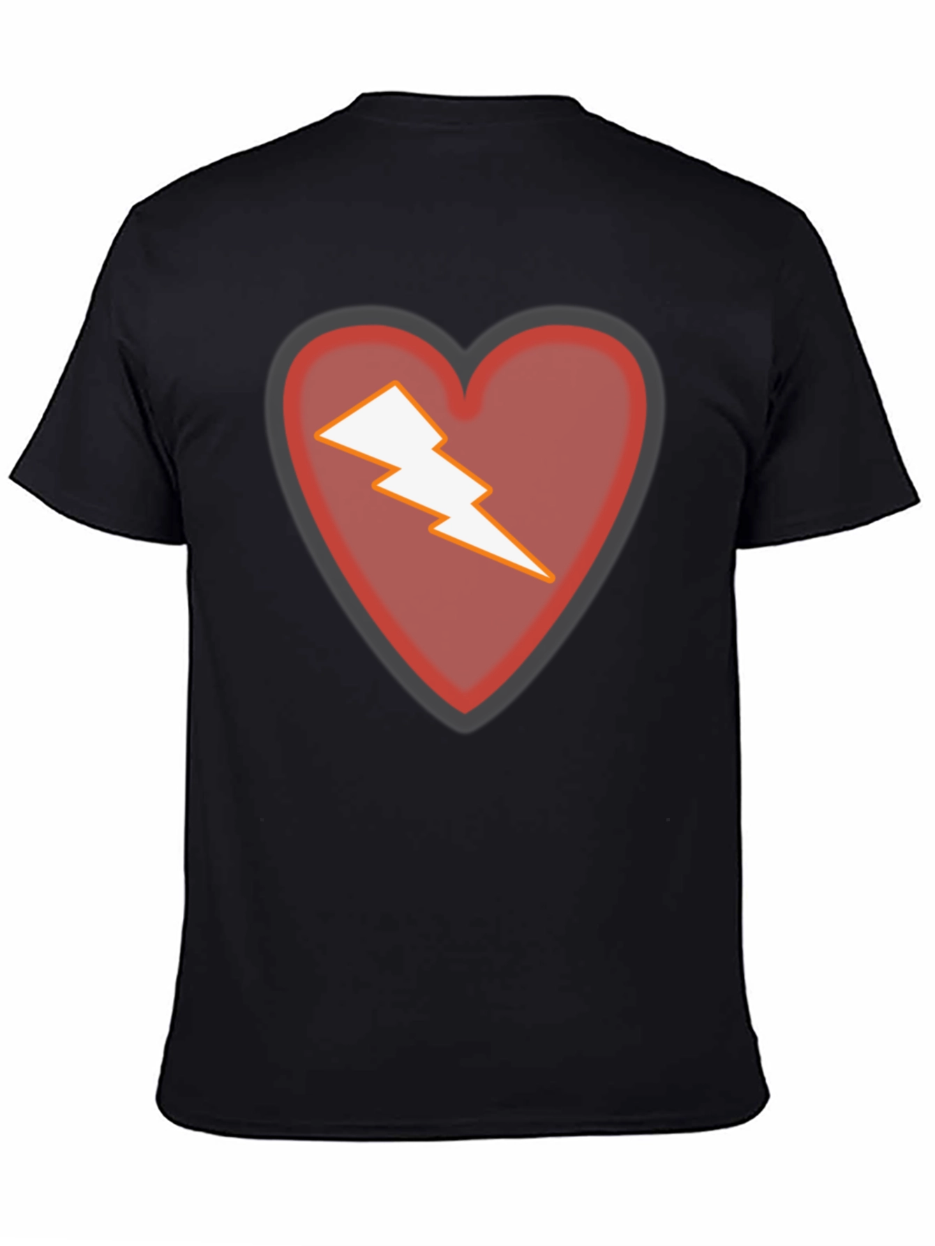 Heart Lightning Bolt Graphic Tee - Stylish Black T-Shirt