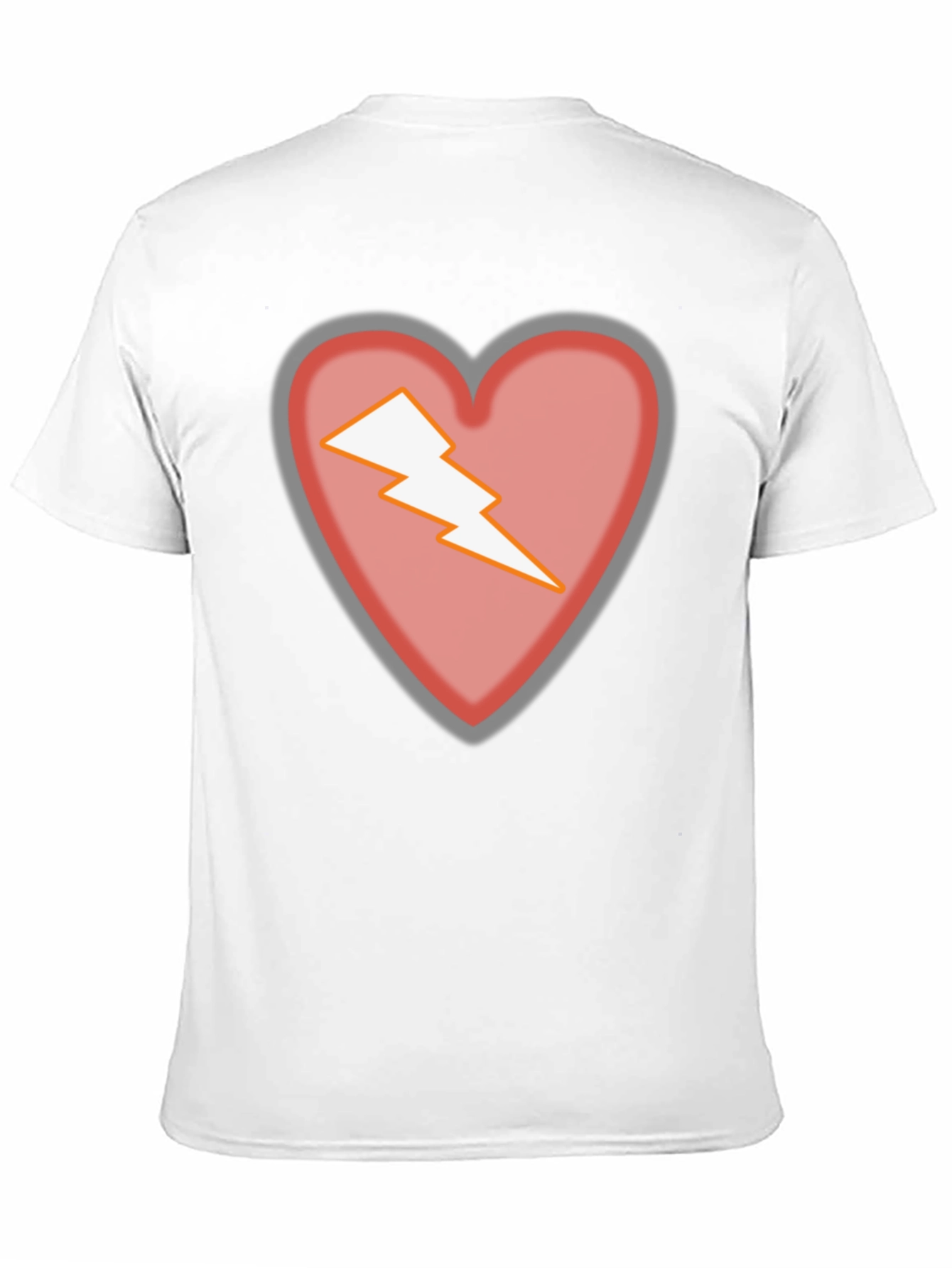Heart Lightning Bolt Graphic Tee - Stylish Black T-Shirt