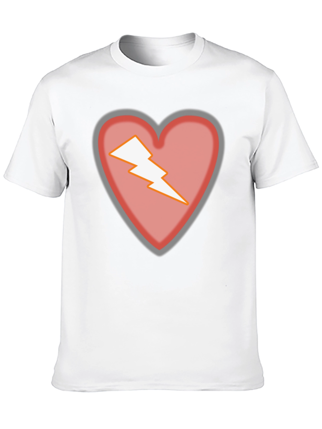 Heart Lightning Bolt Graphic Tee - Stylish Black T-Shirt