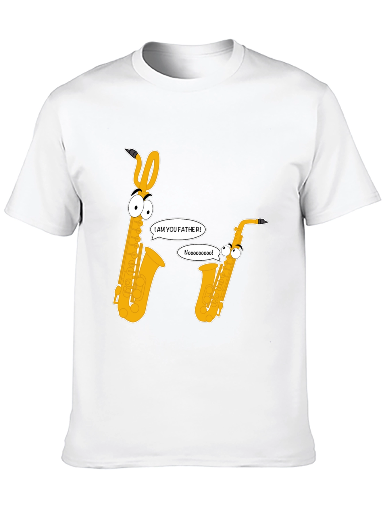 Funny Saxophone Graphic Tee - Black Cotton T-Shirt
