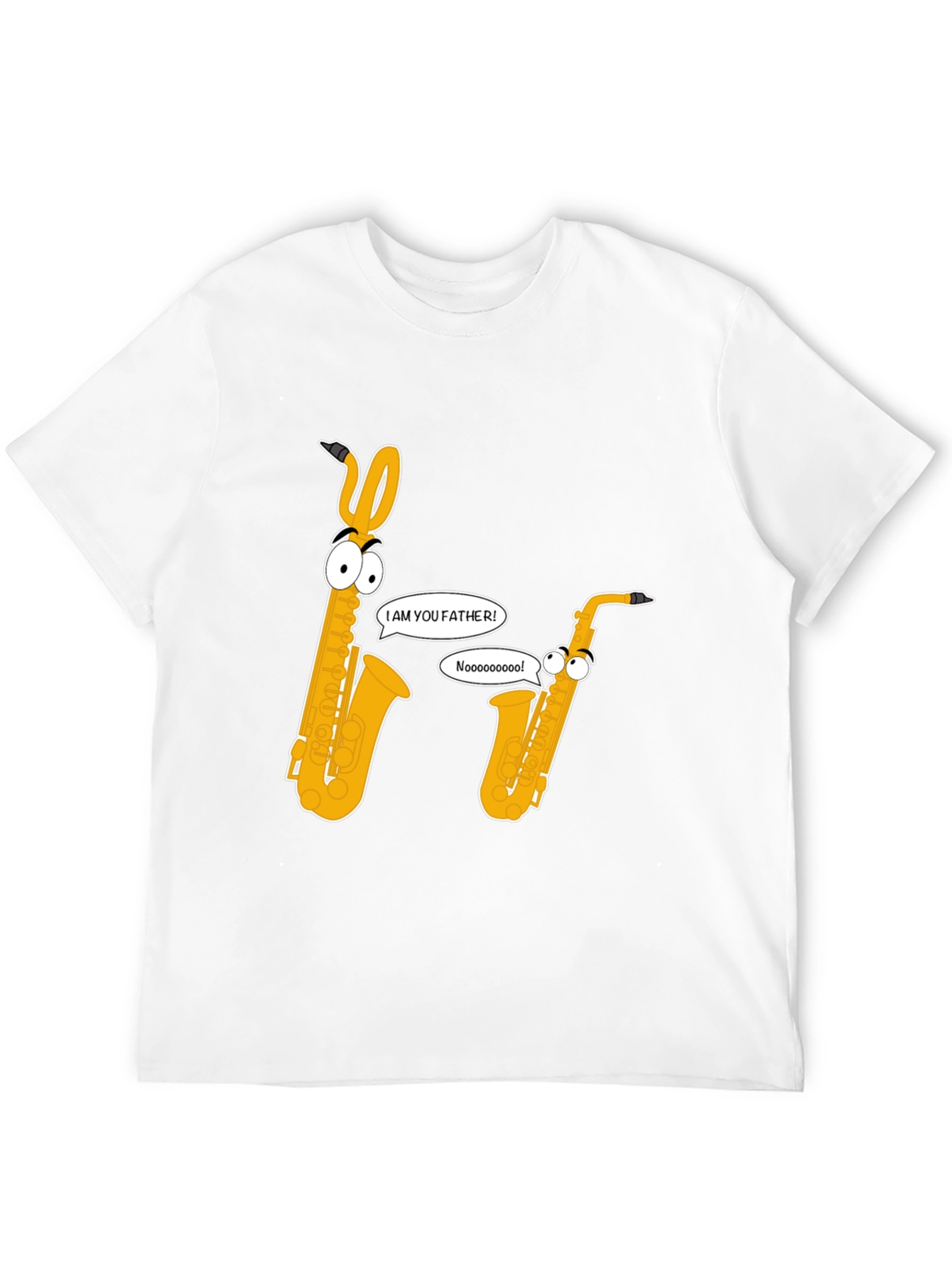Funny Saxophone Graphic Tee - Black Cotton T-Shirt