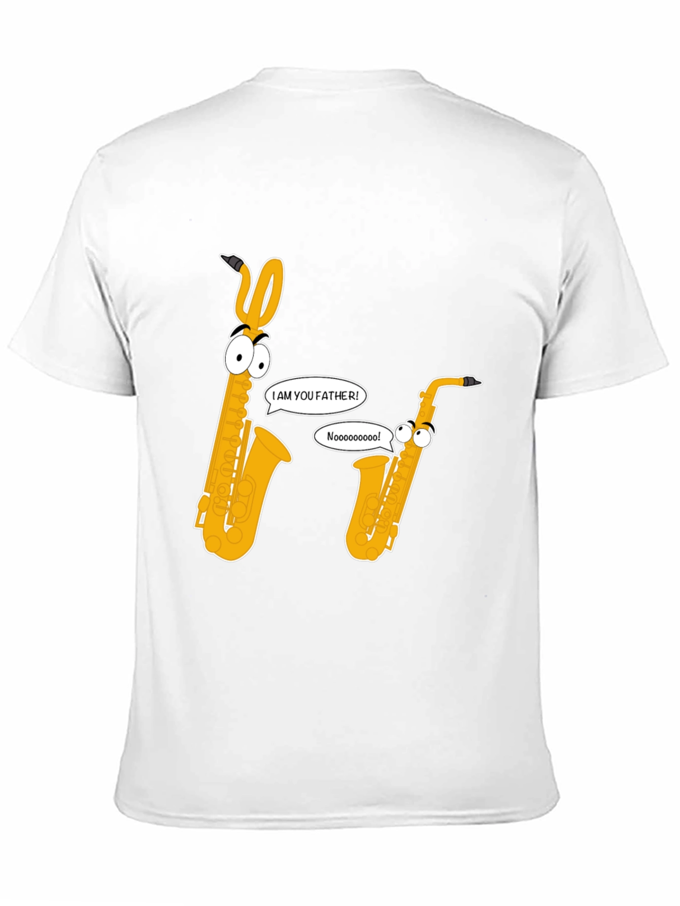 Funny Saxophone Graphic Tee - Black Cotton T-Shirt