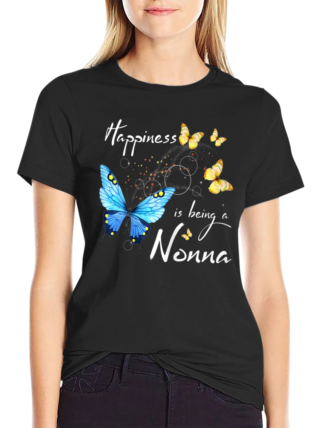Happiness is Being a Nonna Butterfly T-Shirt