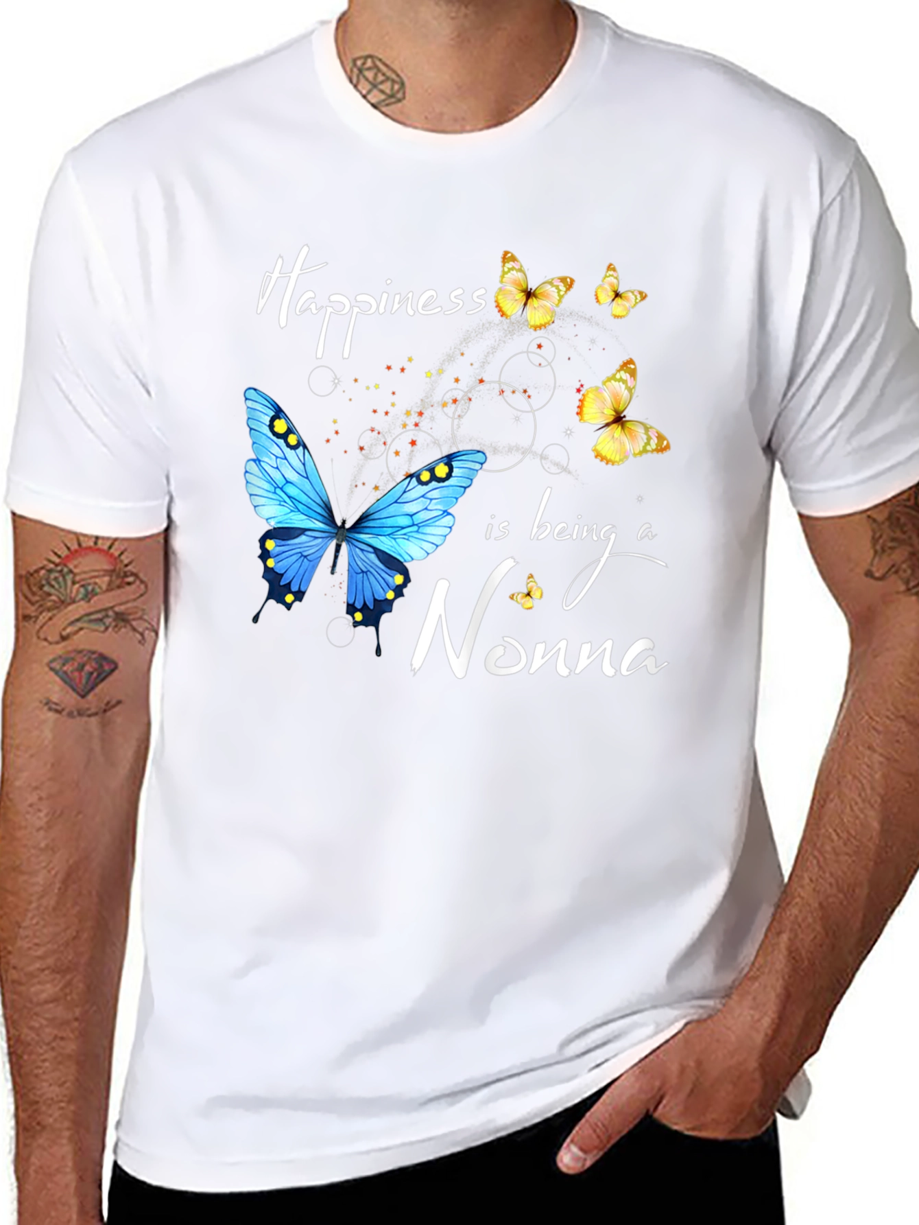 Happiness is Being a Nonna Butterfly T-Shirt
