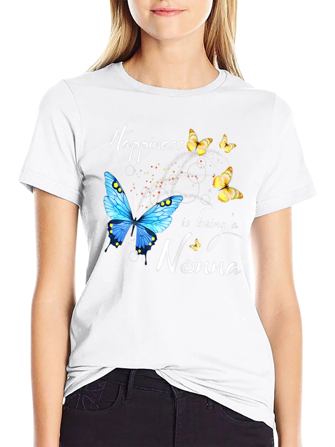 Happiness is Being a Nonna Butterfly T-Shirt