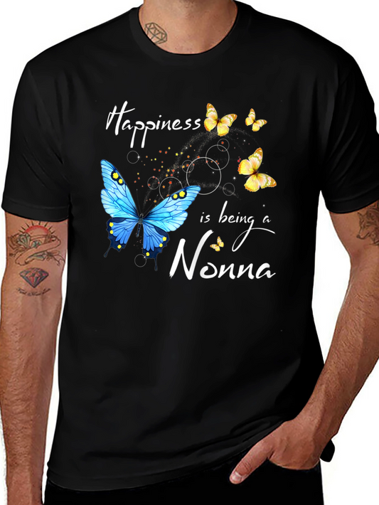 Happiness is Being a Nonna Butterfly T-Shirt