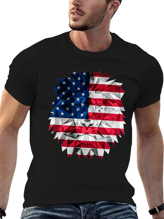 American Flag Lion Graphic Tee