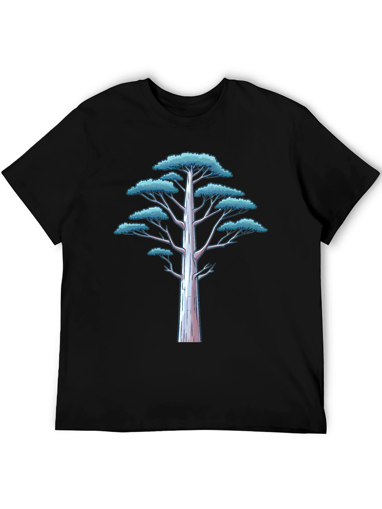Stylized Tree Graphic Tee - Mens Black T-Shirt