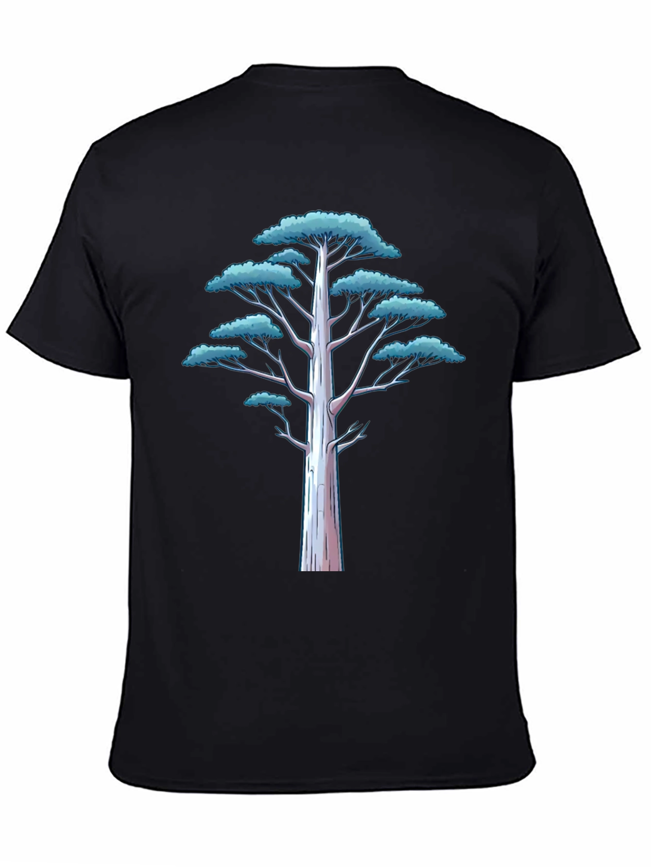 Stylized Tree Graphic Tee - Mens Black T-Shirt