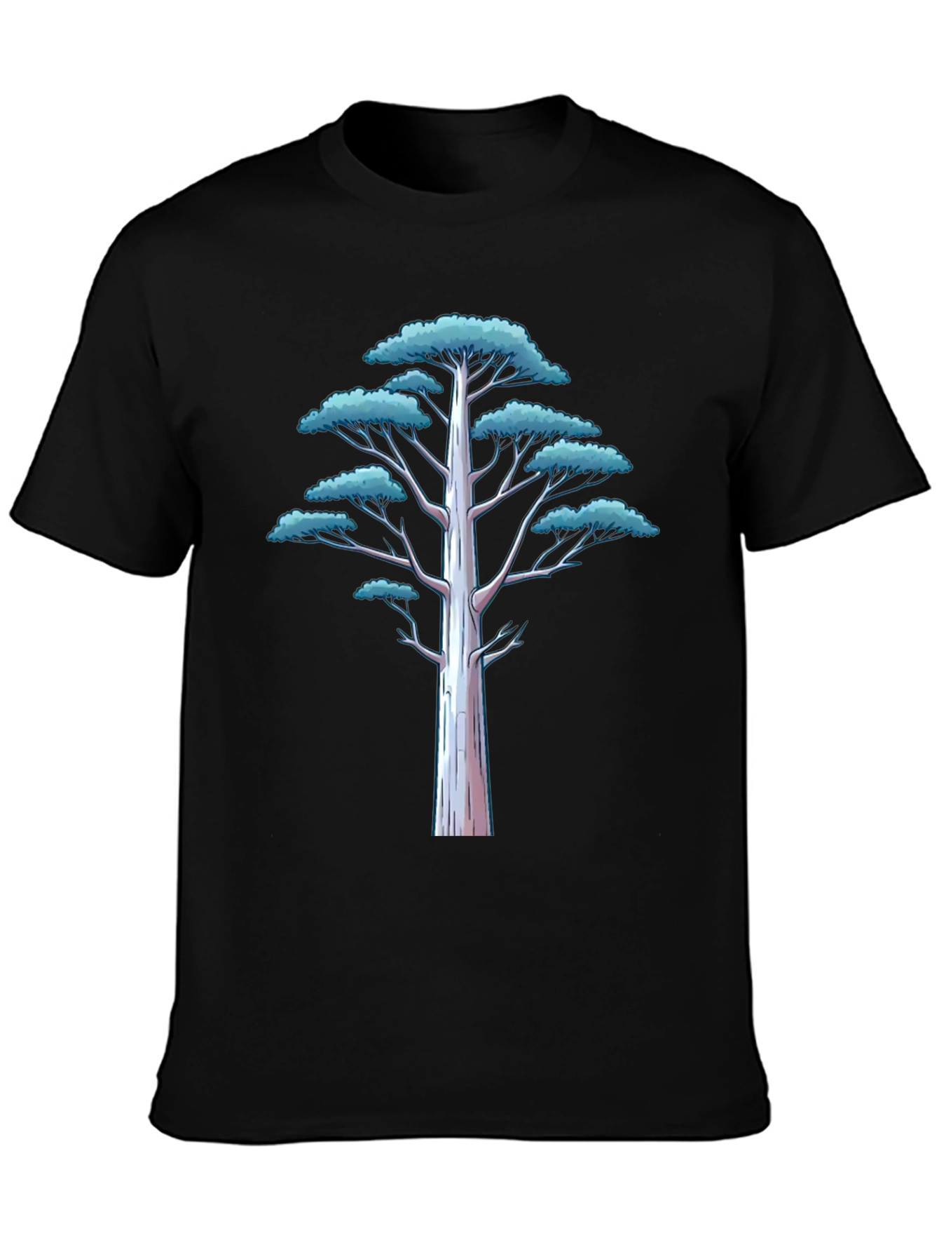 Stylized Tree Graphic Tee - Mens Black T-Shirt