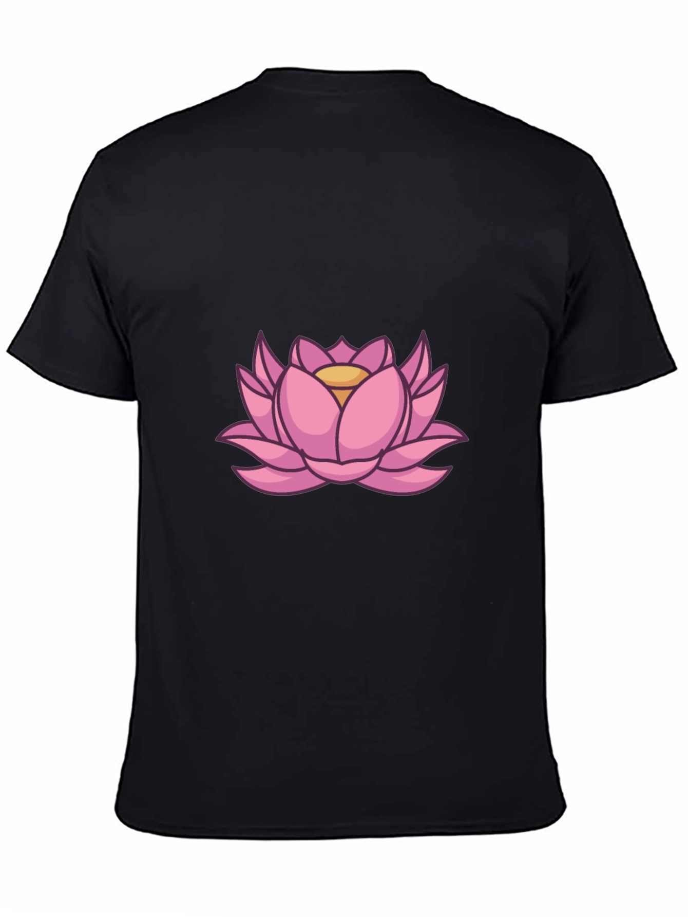 Lotus Flower Graphic Tee - Stylish Mens Black T-Shirt
