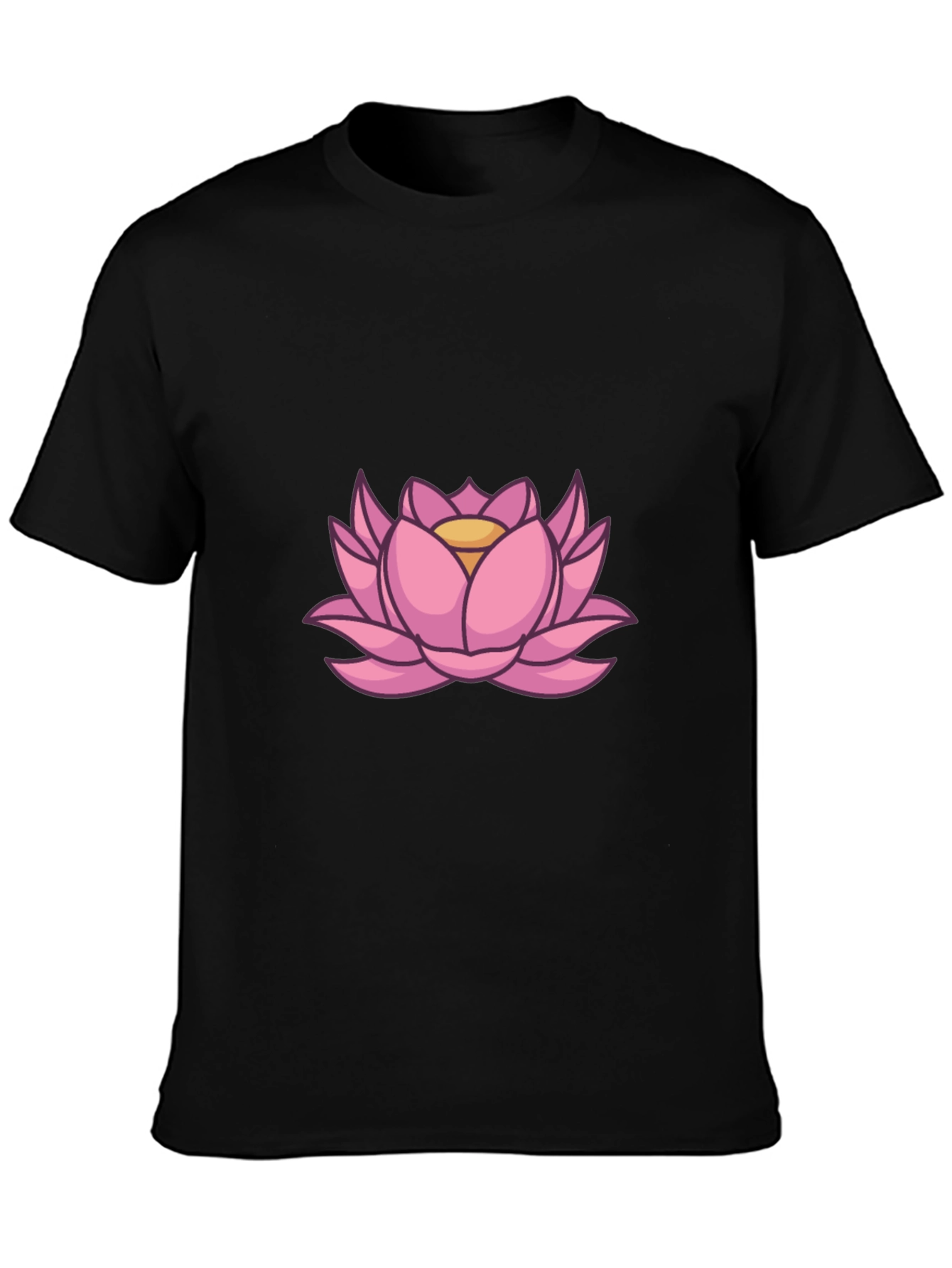 Lotus Flower Graphic Tee - Stylish Mens Black T-Shirt