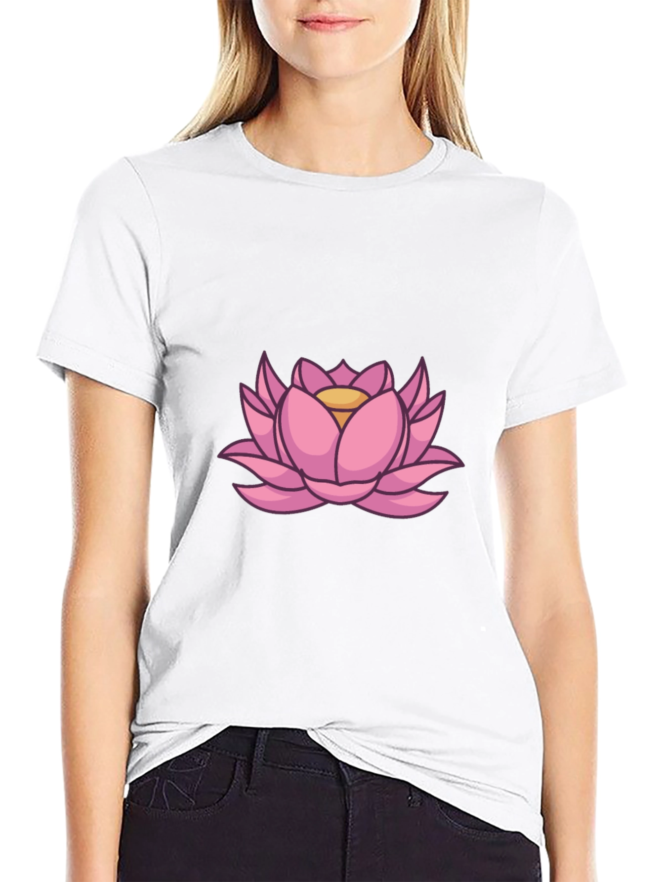 Lotus Flower Graphic Tee - Stylish Mens Black T-Shirt
