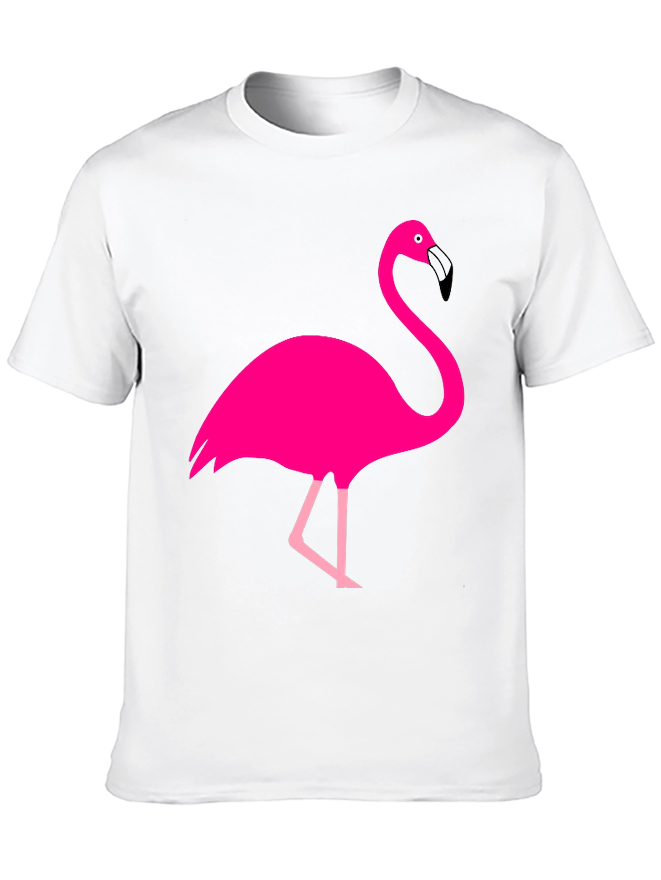 Fun Flamingo Graphic Tee - Black Cotton T-Shirt
