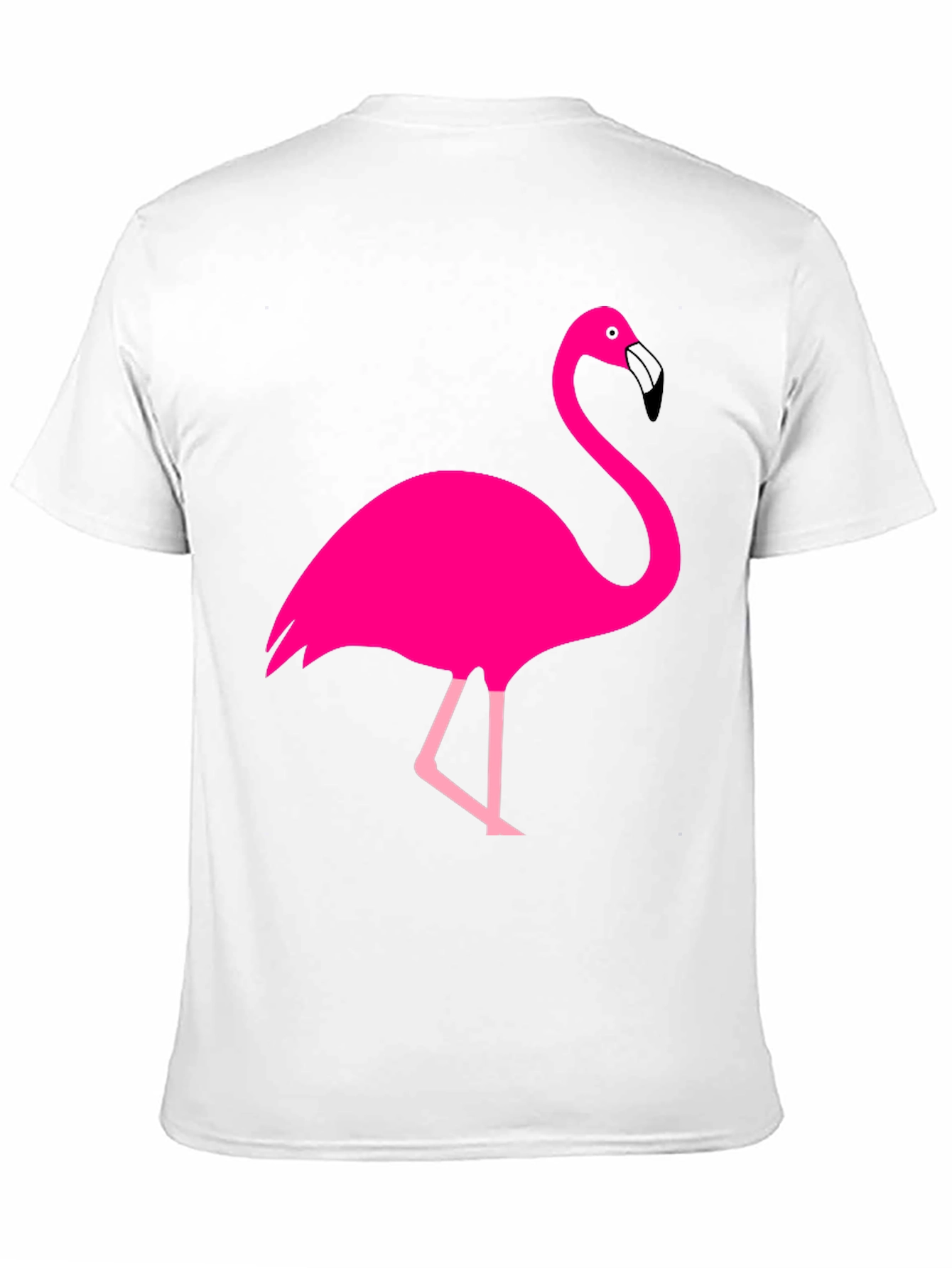 Fun Flamingo Graphic Tee - Black Cotton T-Shirt