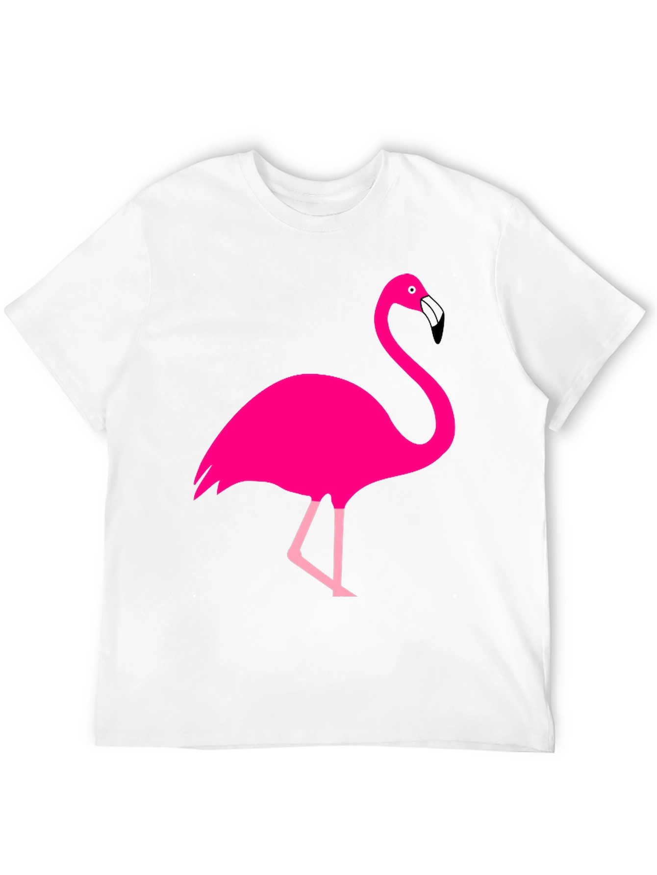 Fun Flamingo Graphic Tee - Black Cotton T-Shirt