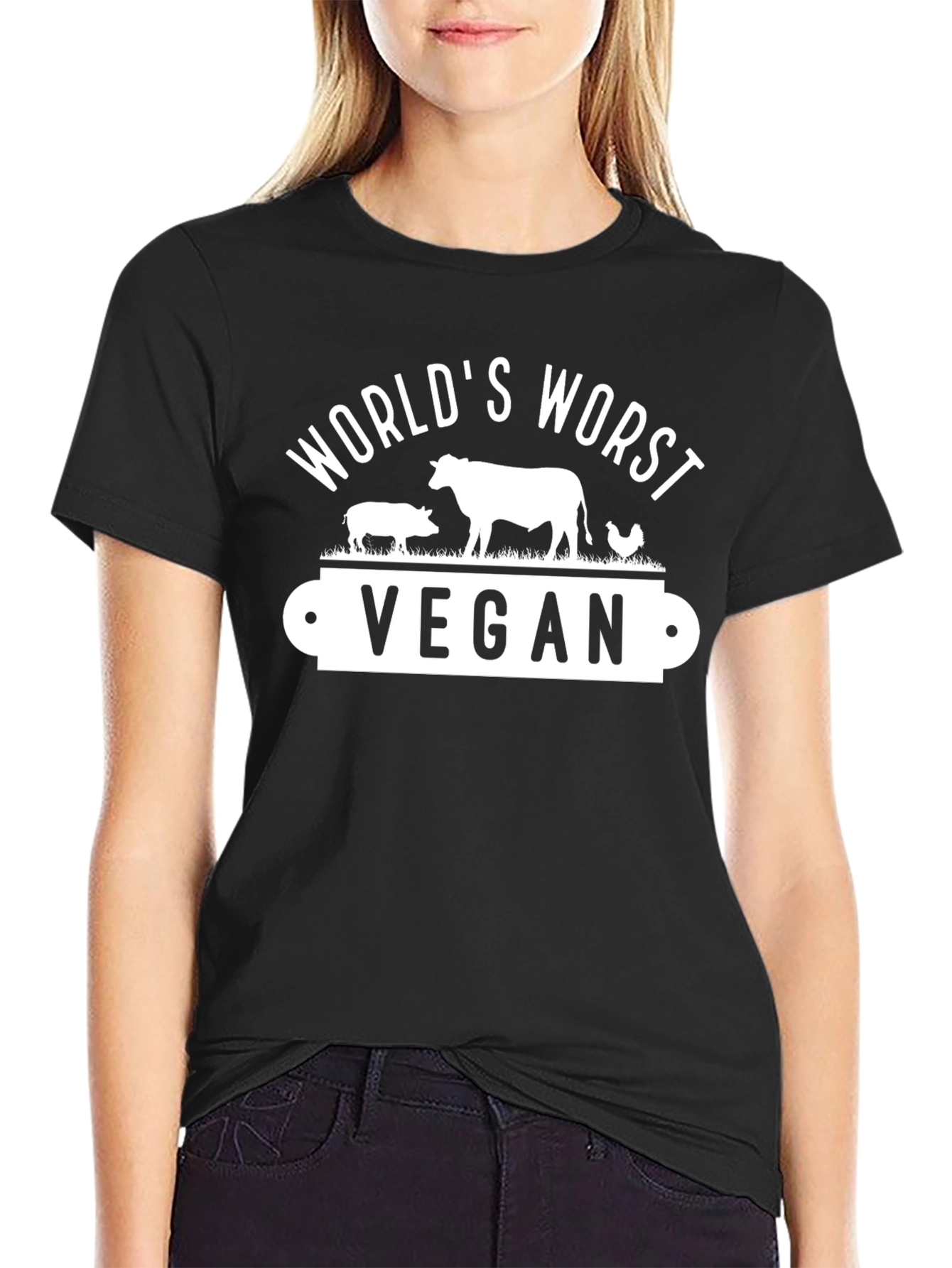 Worlds Worst Vegan Black T-Shirt