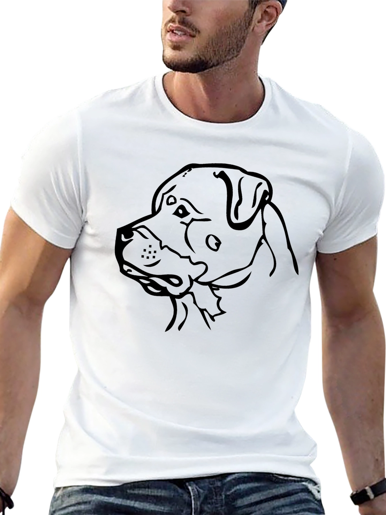 Dog Outline Graphic T-Shirt