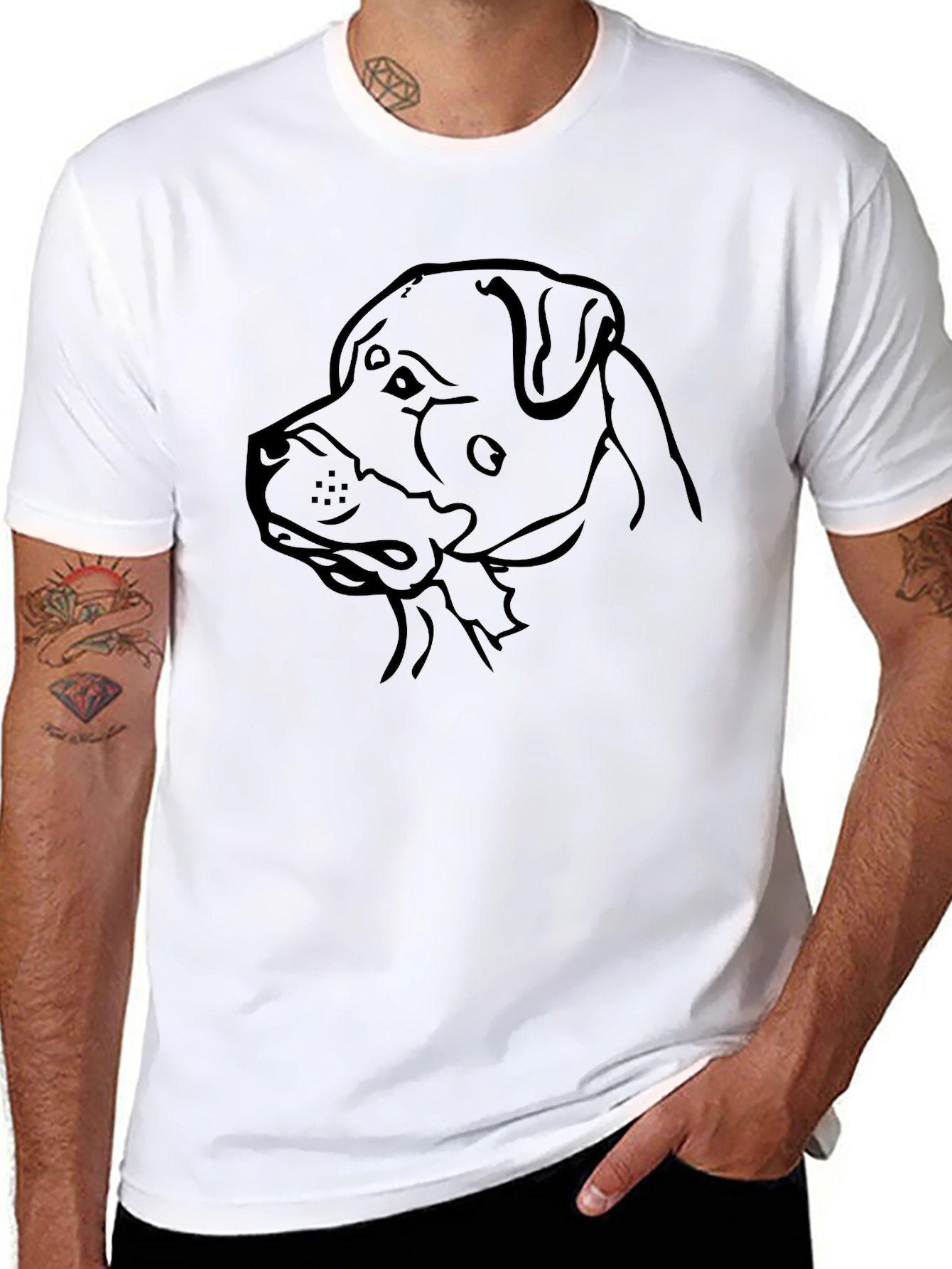 Dog Outline Graphic T-Shirt