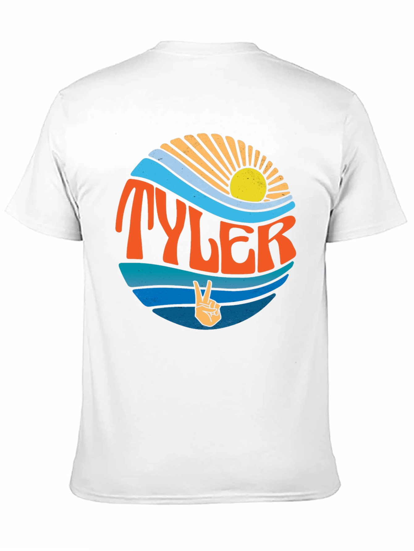 Retro Tyler Graphic Tee - Peace and Waves Design