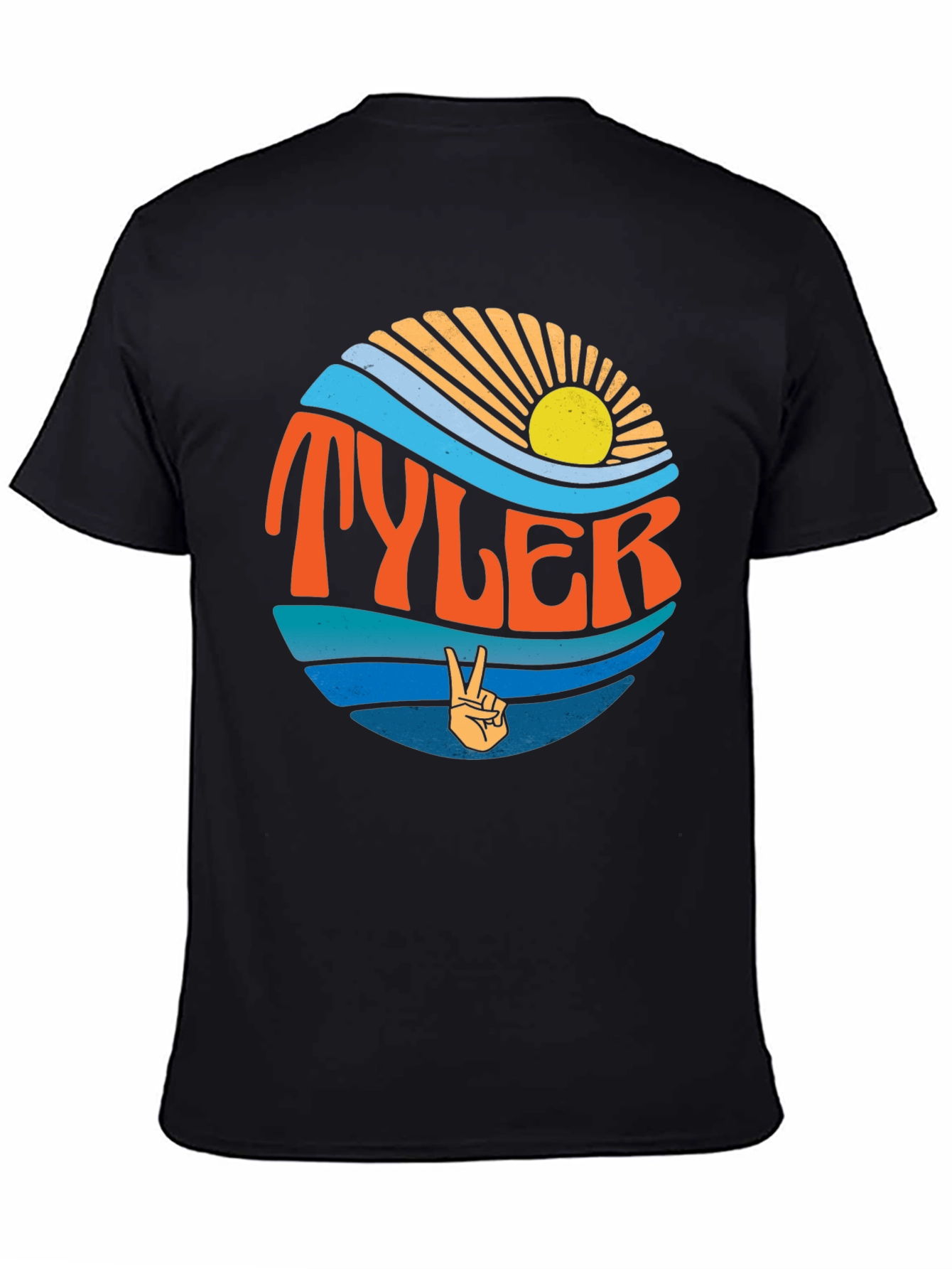 Retro Tyler Graphic Tee - Peace and Waves Design