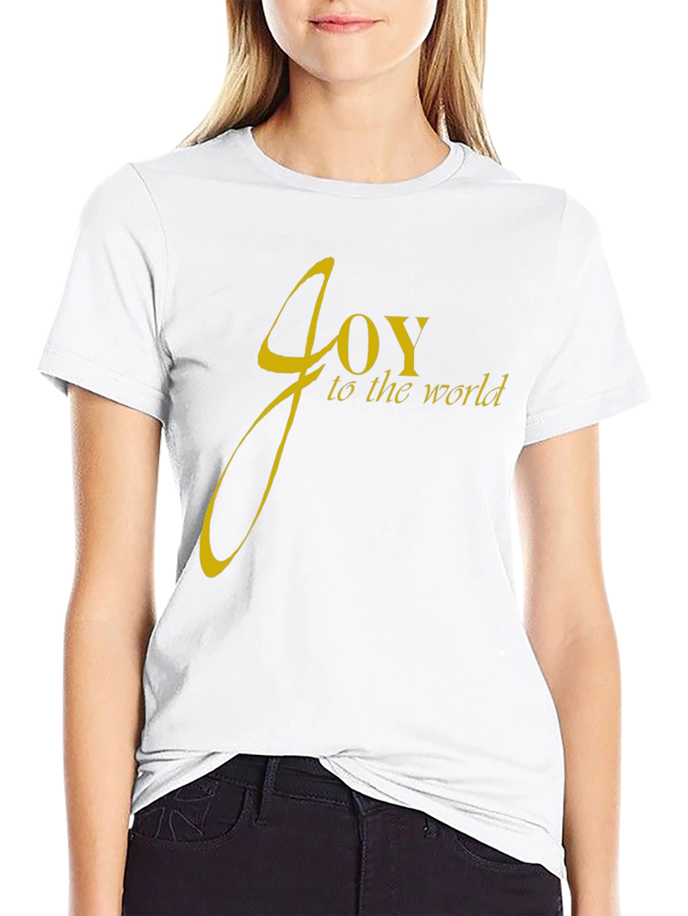 Joy to the World Black Cotton T-Shirt