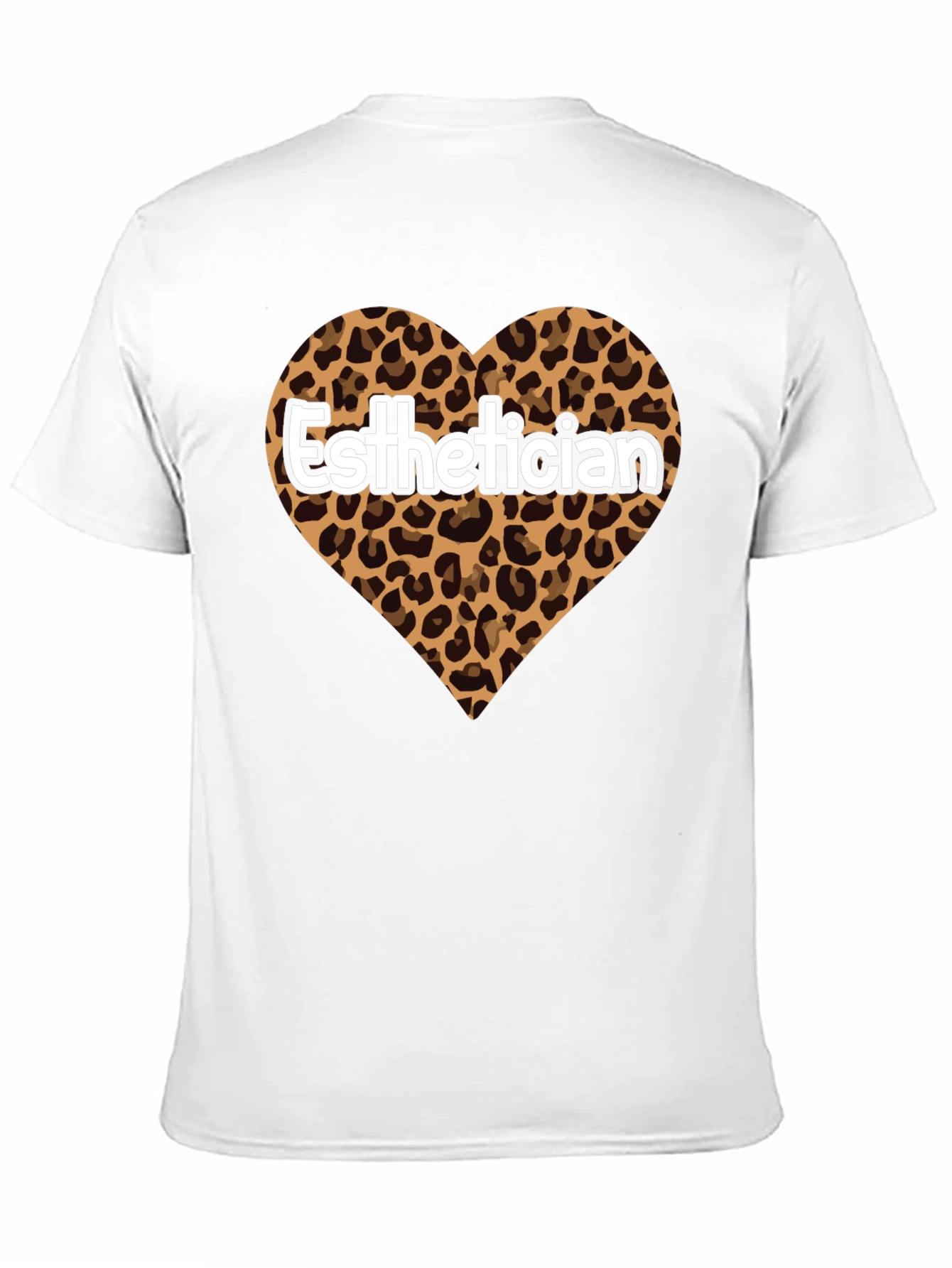 Esthetician Leopard Heart Graphic Tee