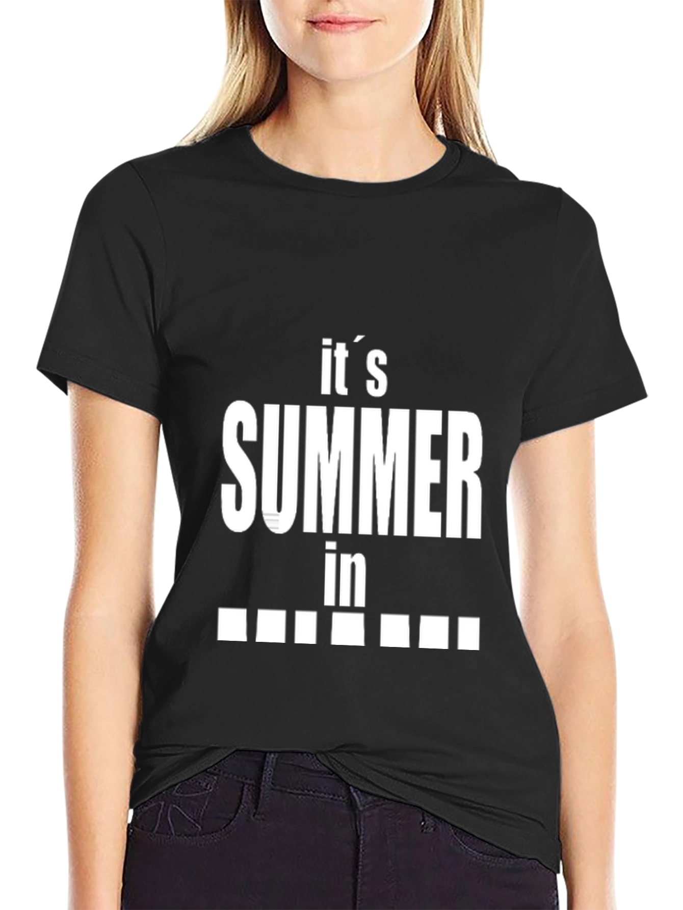 Summer T-Shirt Black Casual Tee