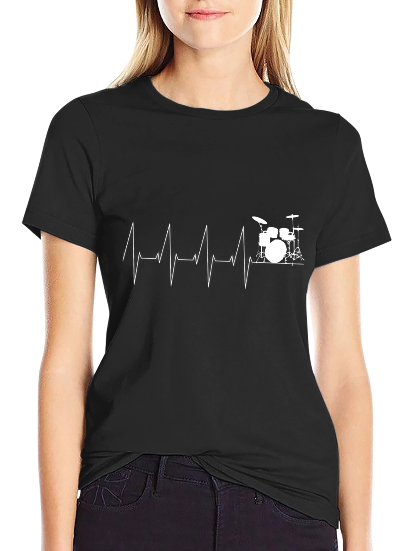 Drumbeat Heartbeat T-Shirt - Music Lover Tee