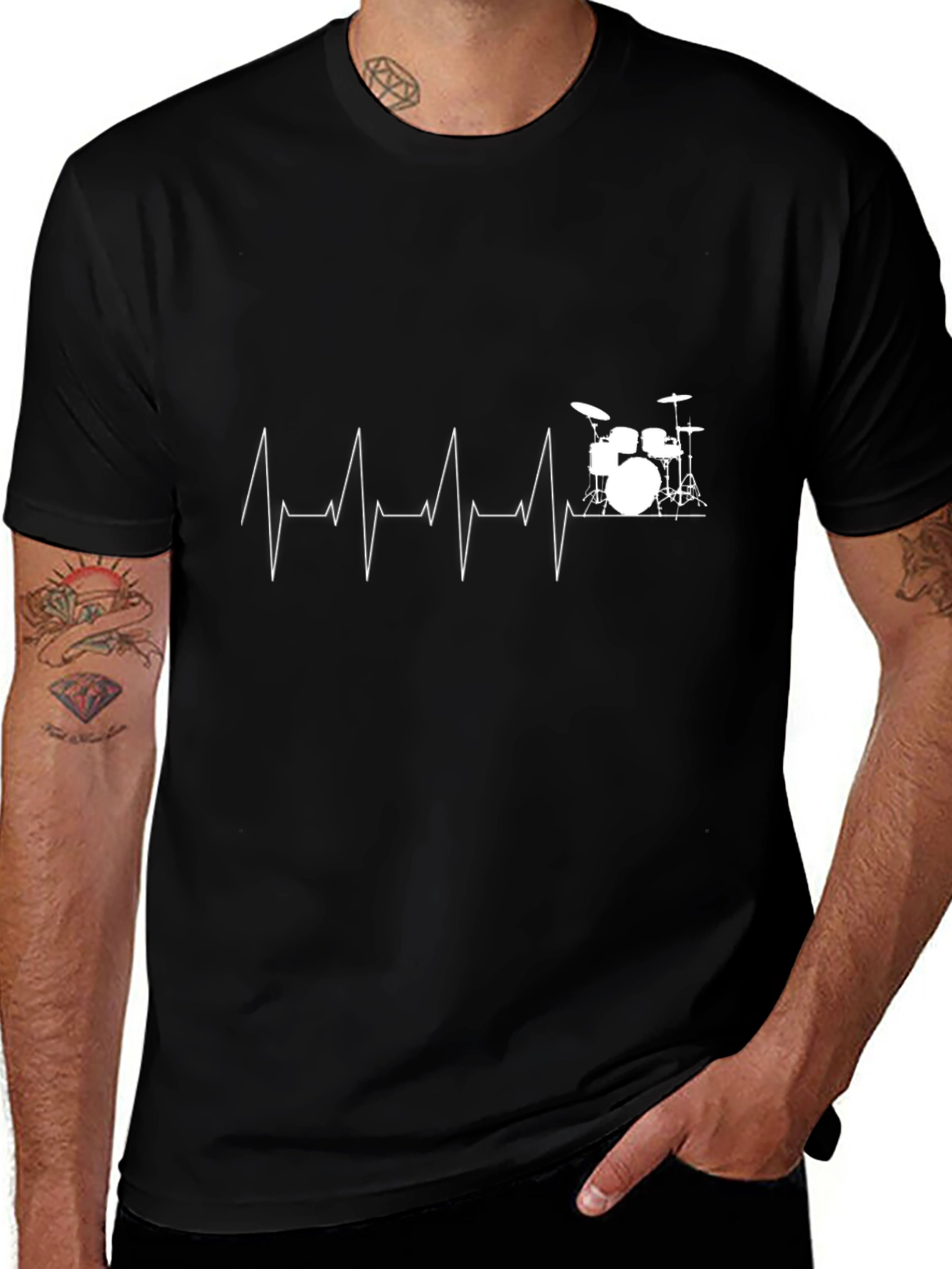 Drumbeat Heartbeat T-Shirt - Music Lover Tee