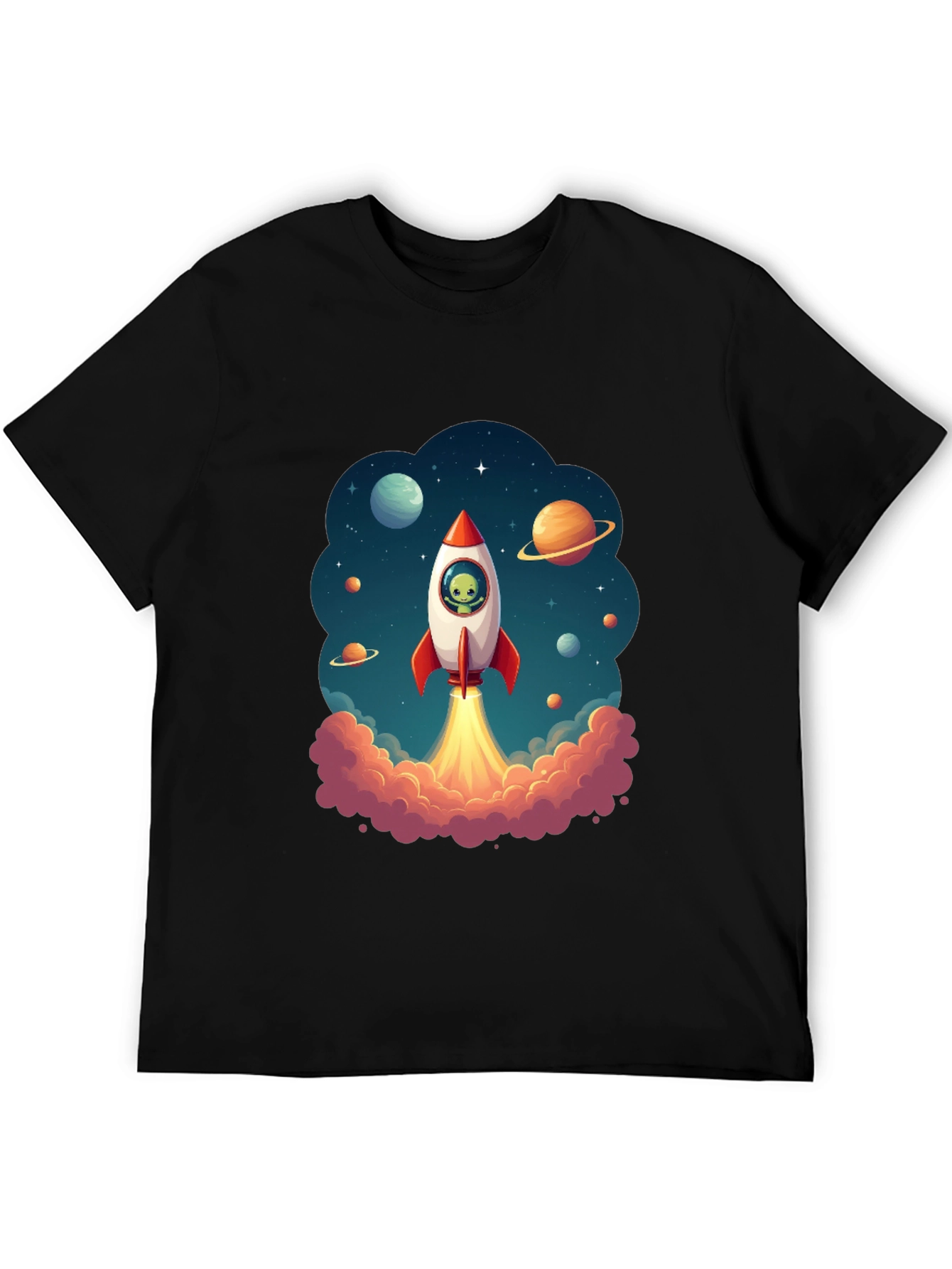 Cosmic Rocket Ride Black T-Shirt