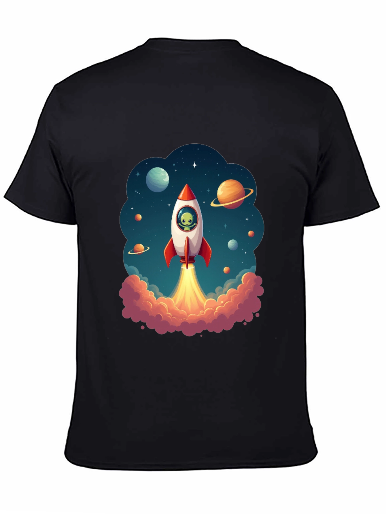 Cosmic Rocket Ride Black T-Shirt