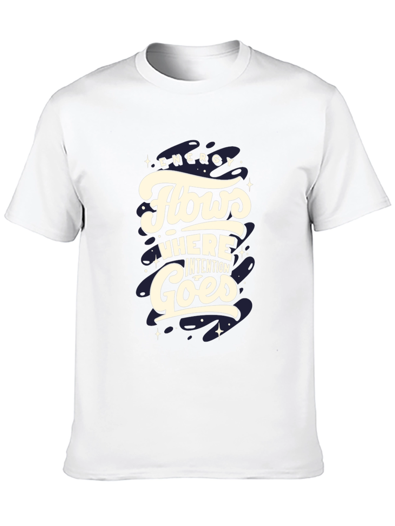 Energy Flows Graphic Tee - Black Cotton Comfort