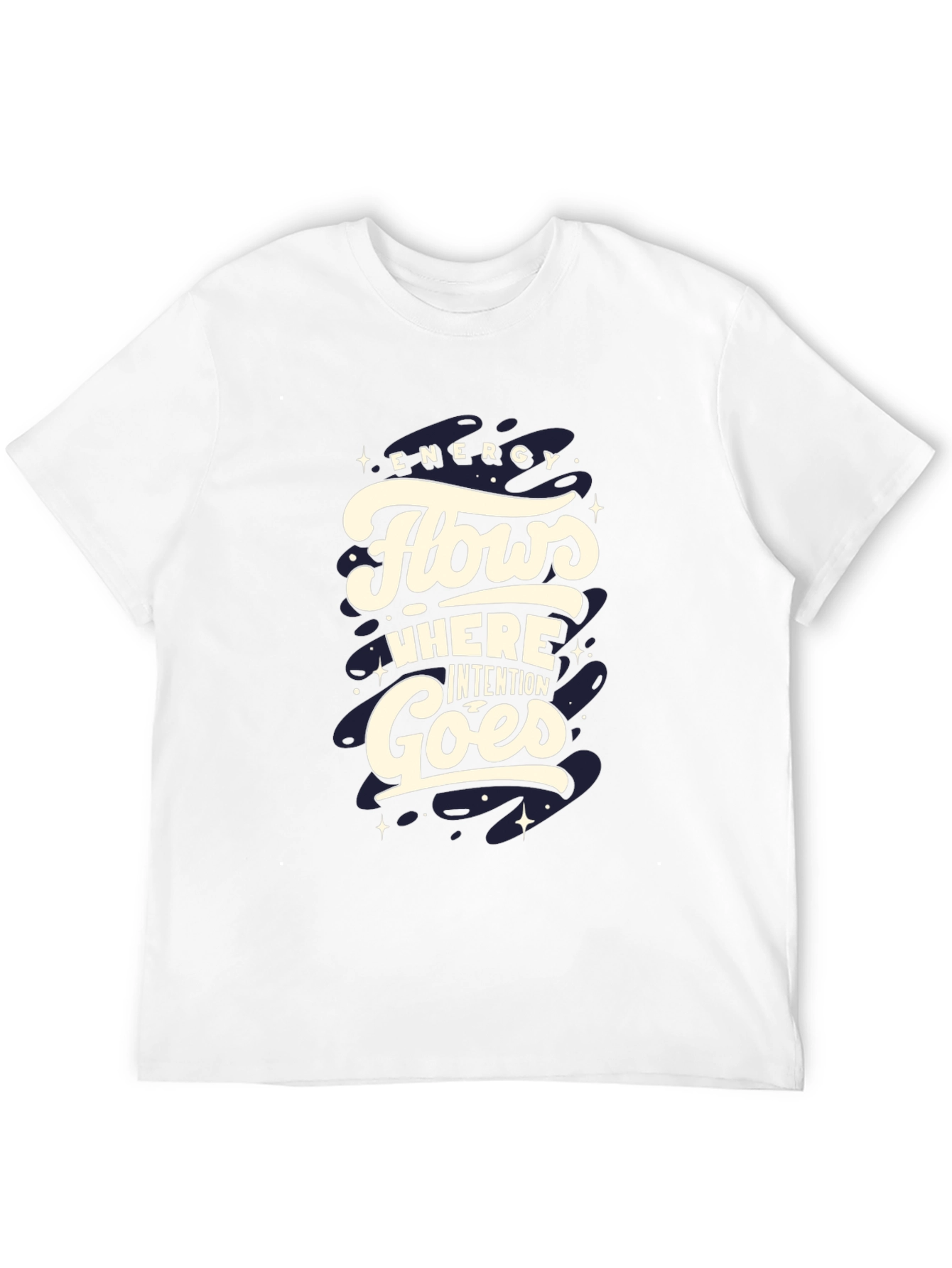 Energy Flows Graphic Tee - Black Cotton Comfort
