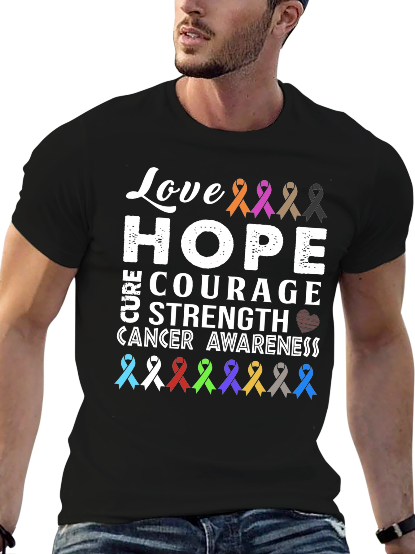 Love Hope Cure Cancer Awareness T-Shirt