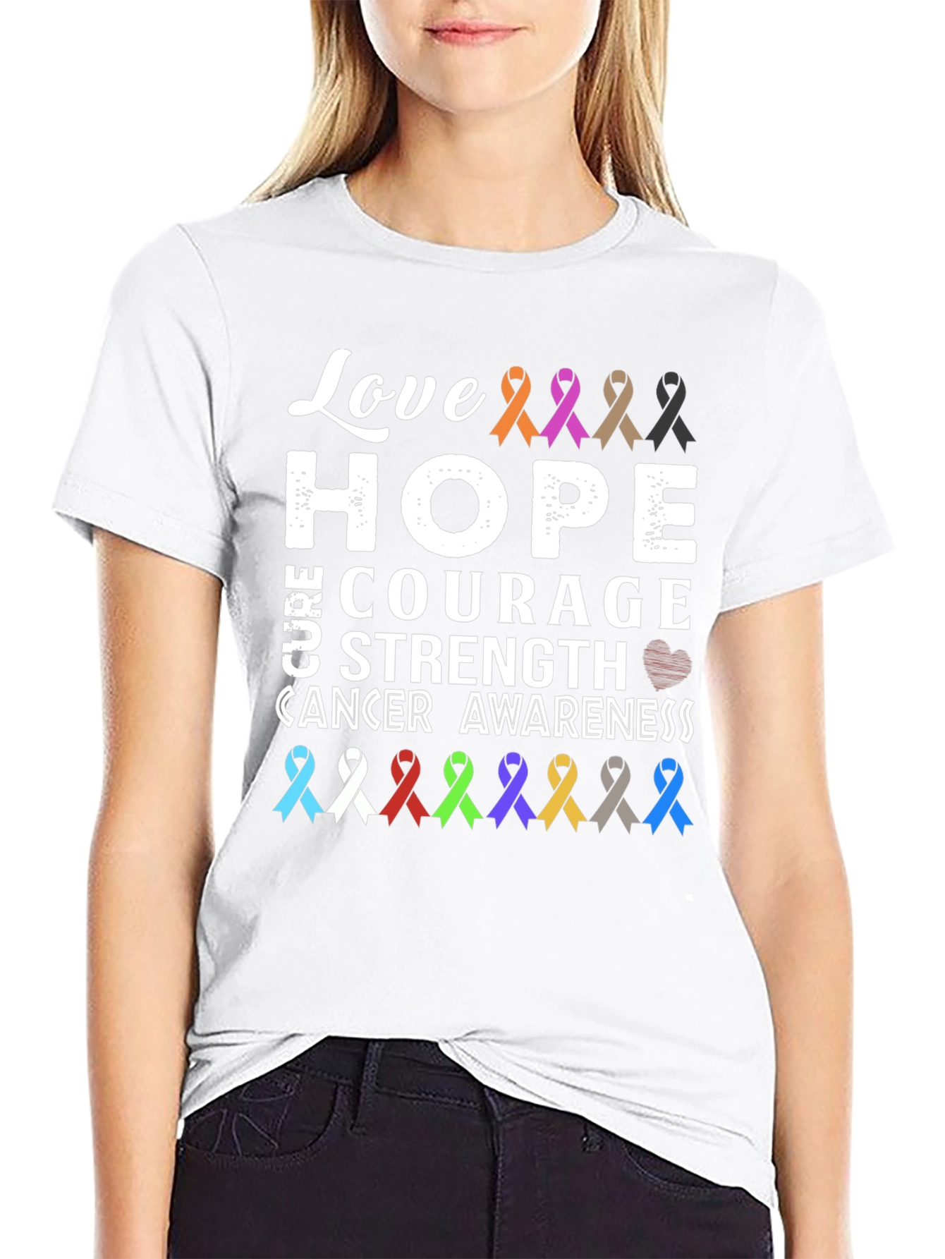 Love Hope Cure Cancer Awareness T-Shirt