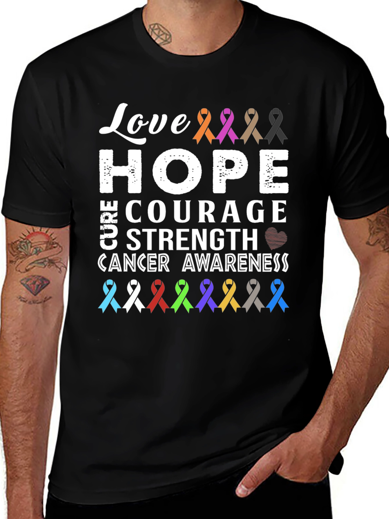 Love Hope Cure Cancer Awareness T-Shirt