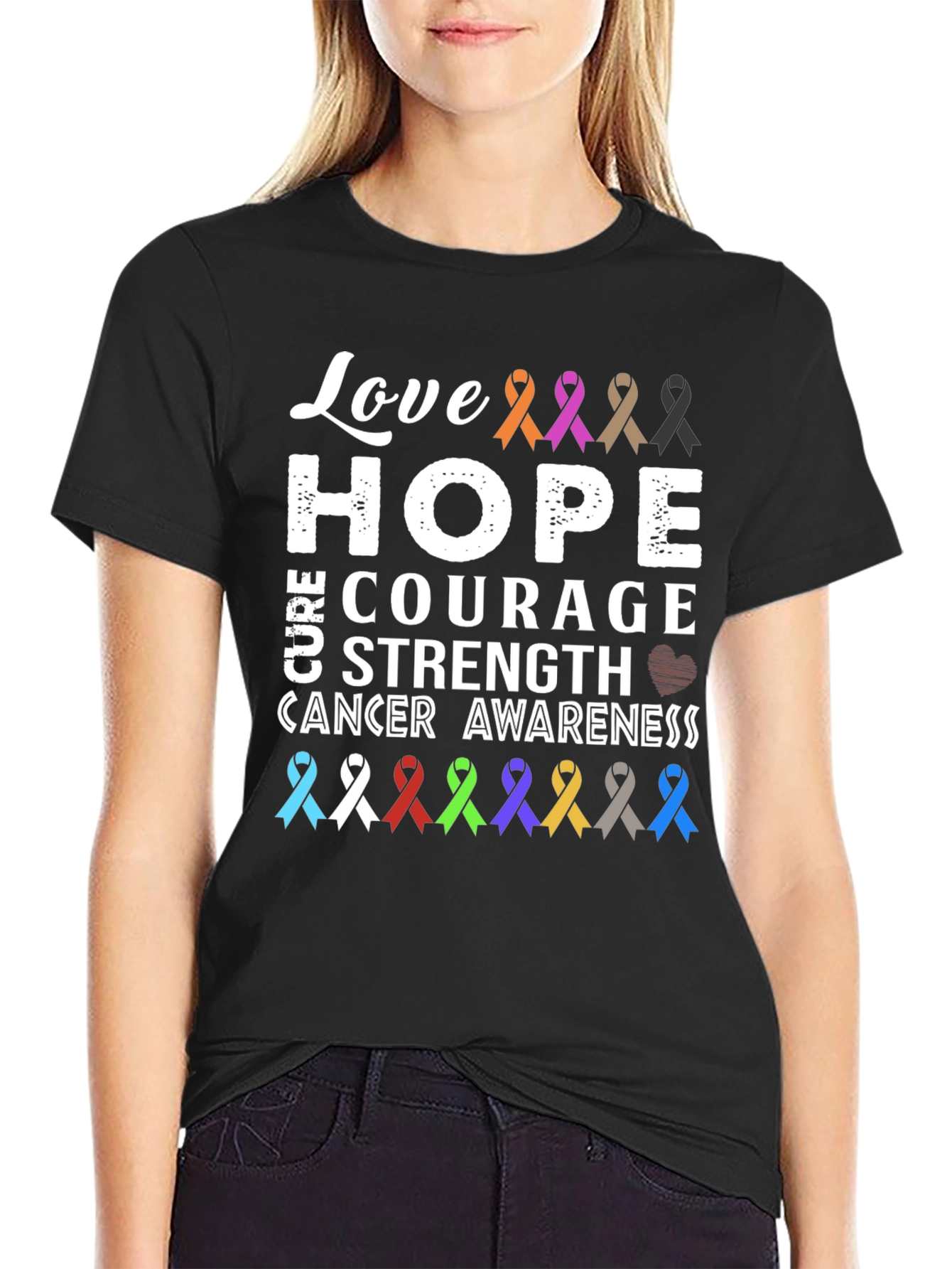 Love Hope Cure Cancer Awareness T-Shirt